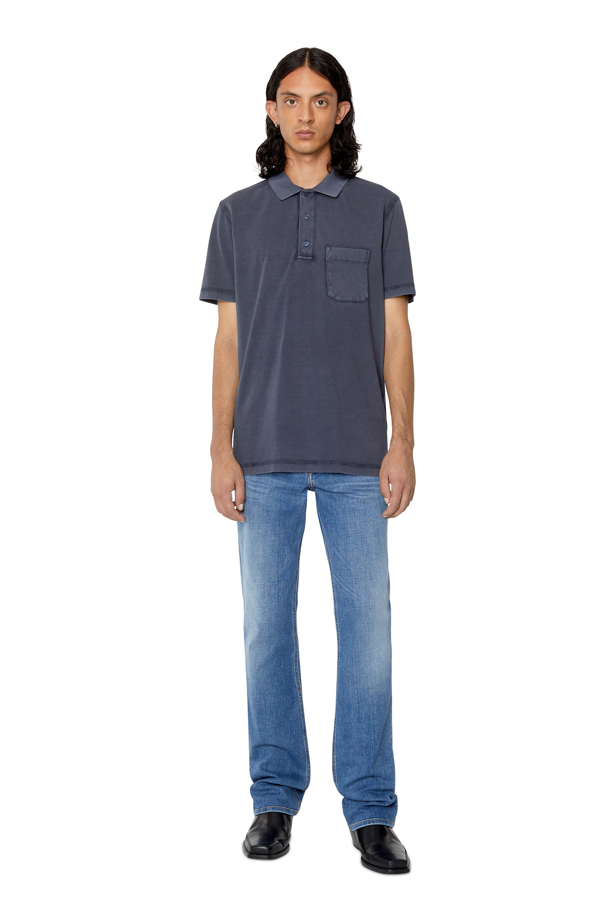 Diesel - T-POLO-WORKY-DOV-PE, Dunkelblau - Image 1