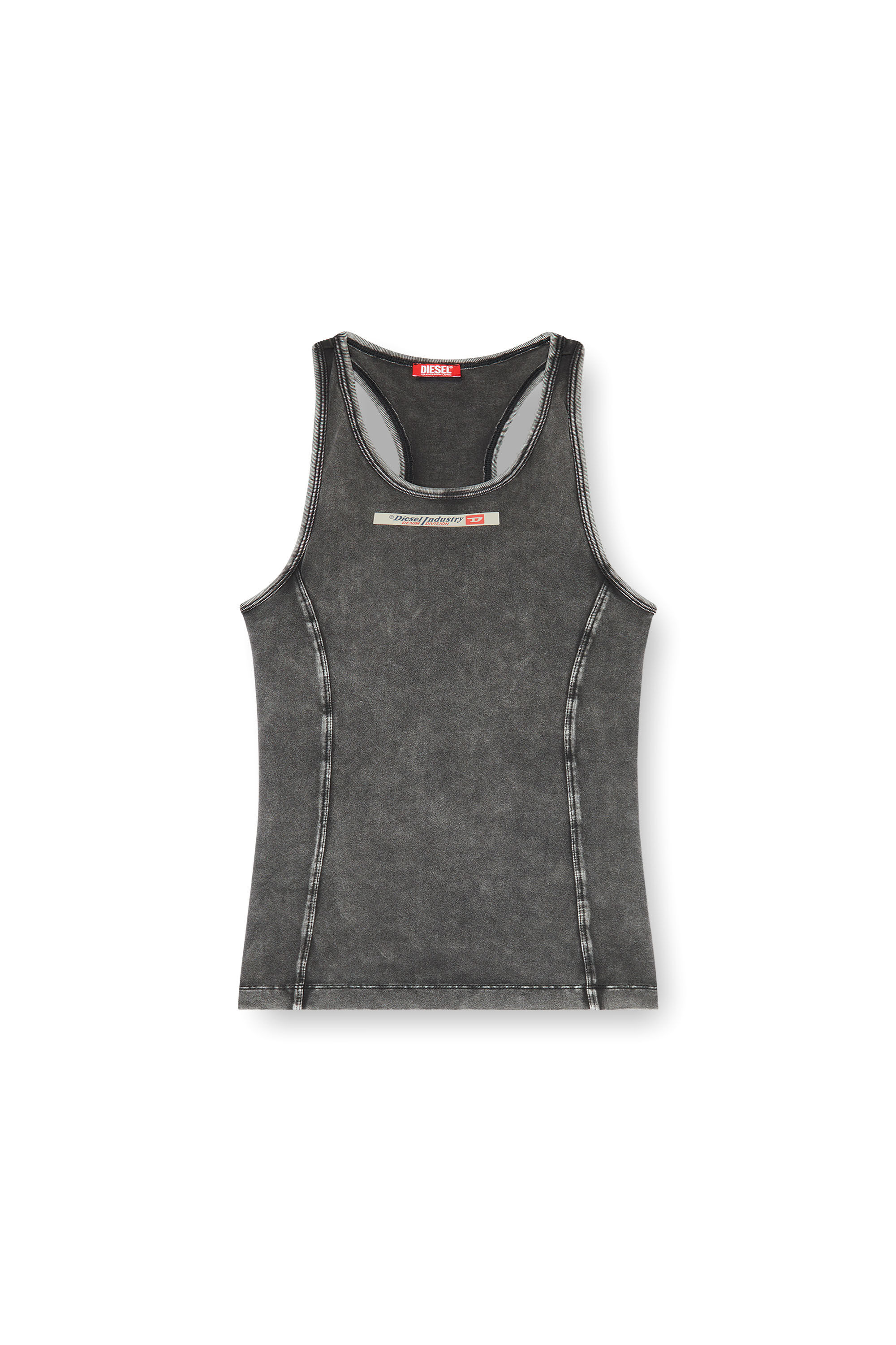Diesel - IRENE-DNM, Damen Tanktop aus Baumwolle in Dunkelgrau - 2