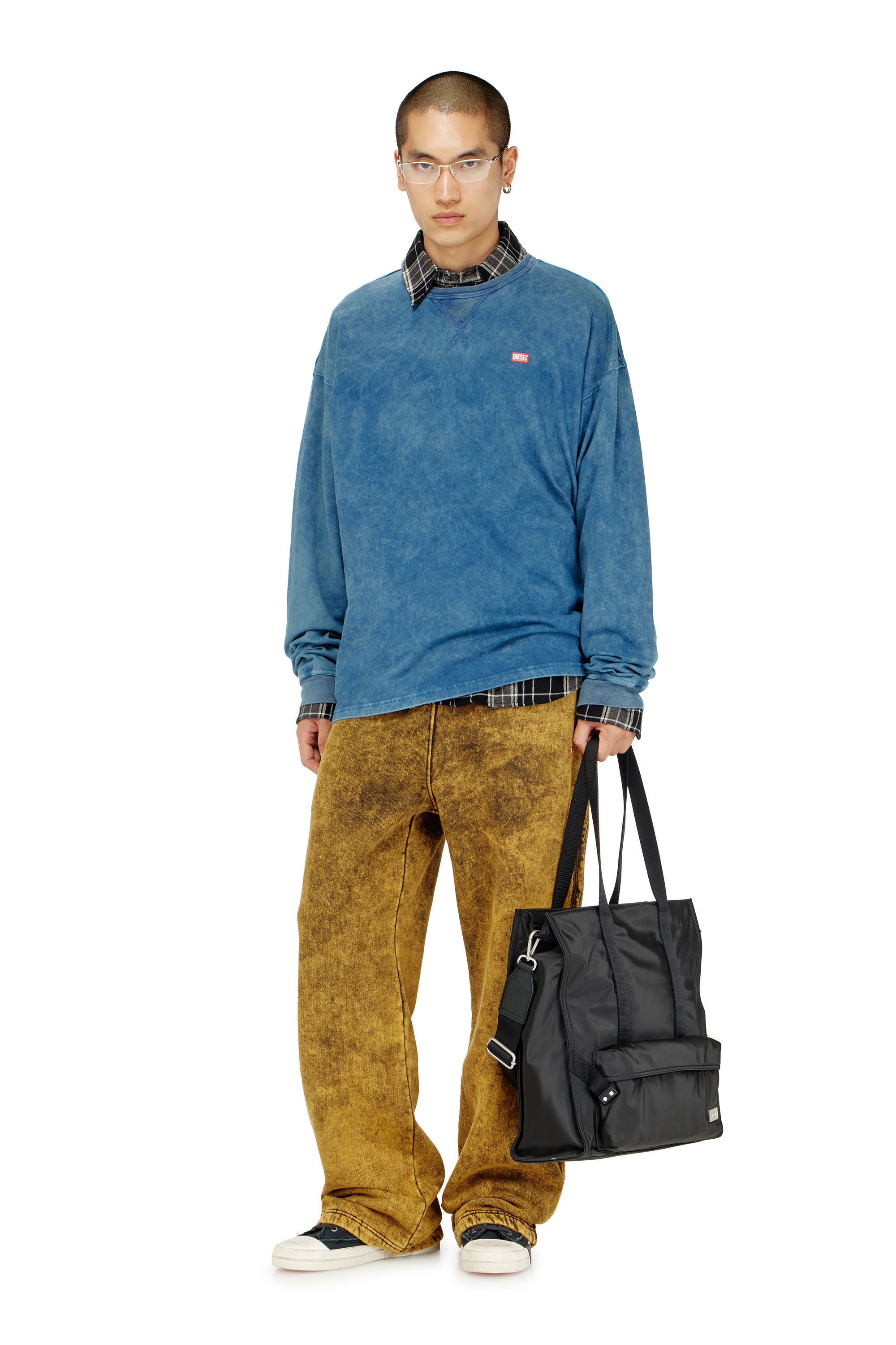Diesel - P-MARTAINS-RAW, Herren Sweatpants mit acid-wash und offenen Kanten in null - 1