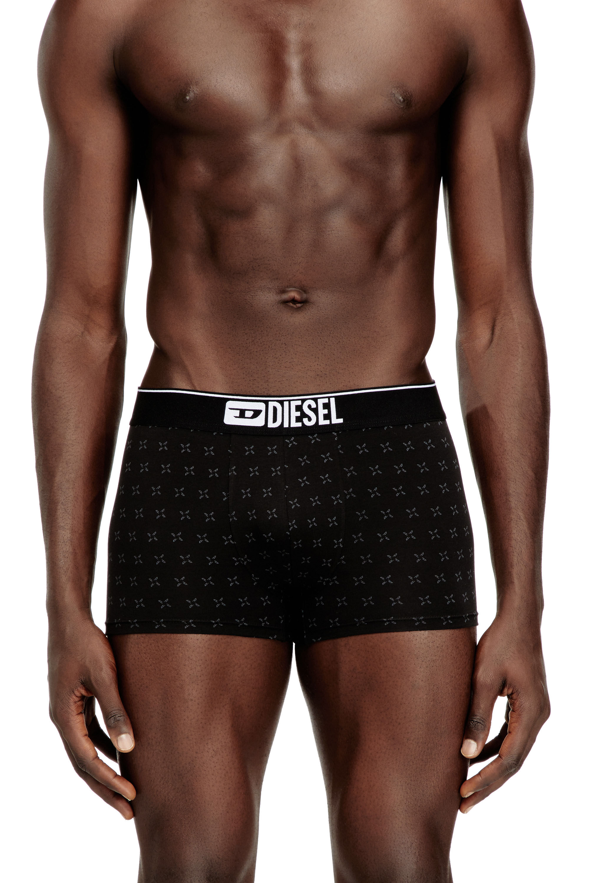 Diesel - DAMIEN-D-BOX-3PACK, Herren 3er-Pack Boxershorts aus Jacquard-Stretchbaumwolle in Schwarz - 3