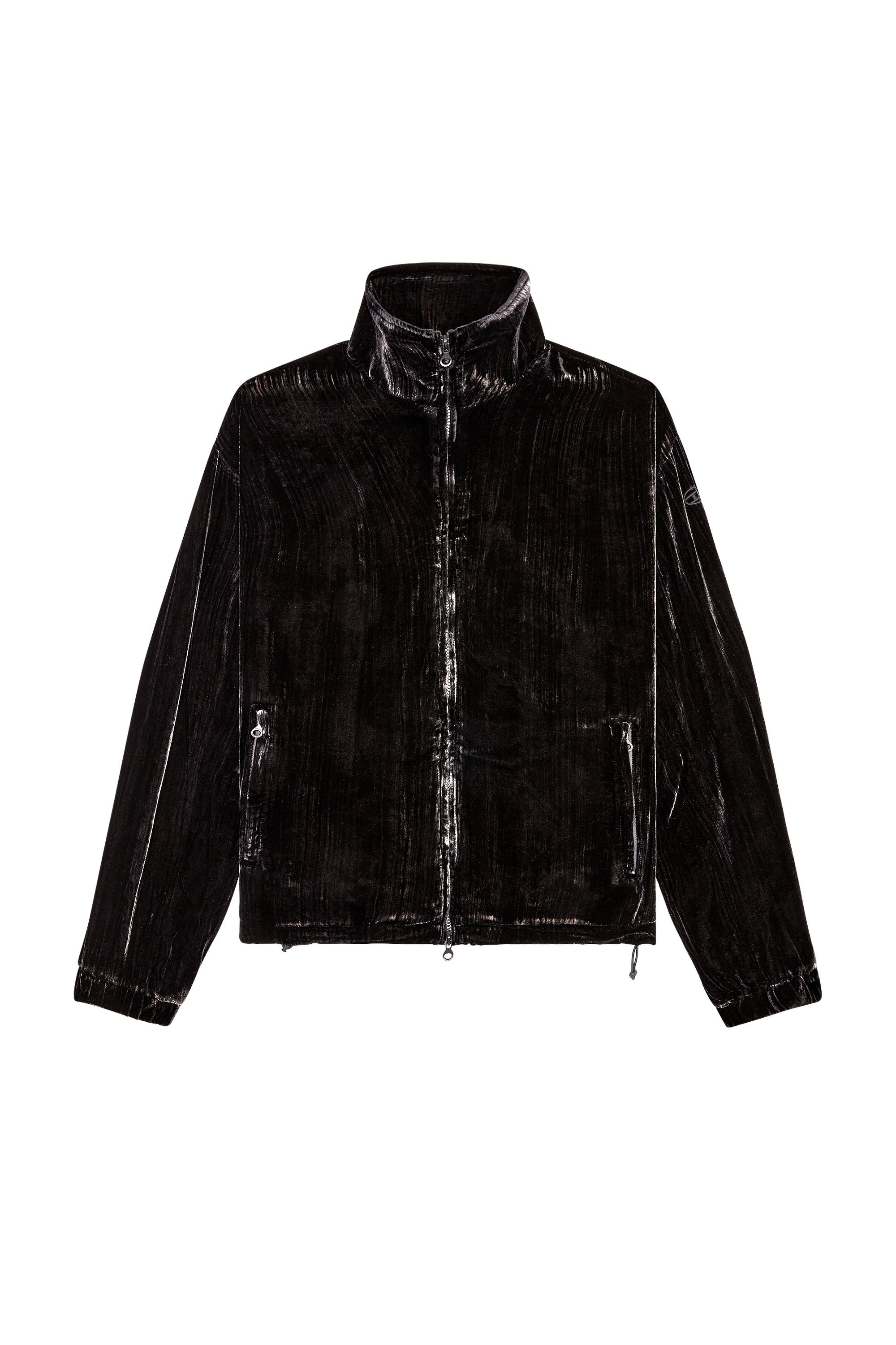Men's Treated silk-blend velvet jacket | Black | Diesel DE