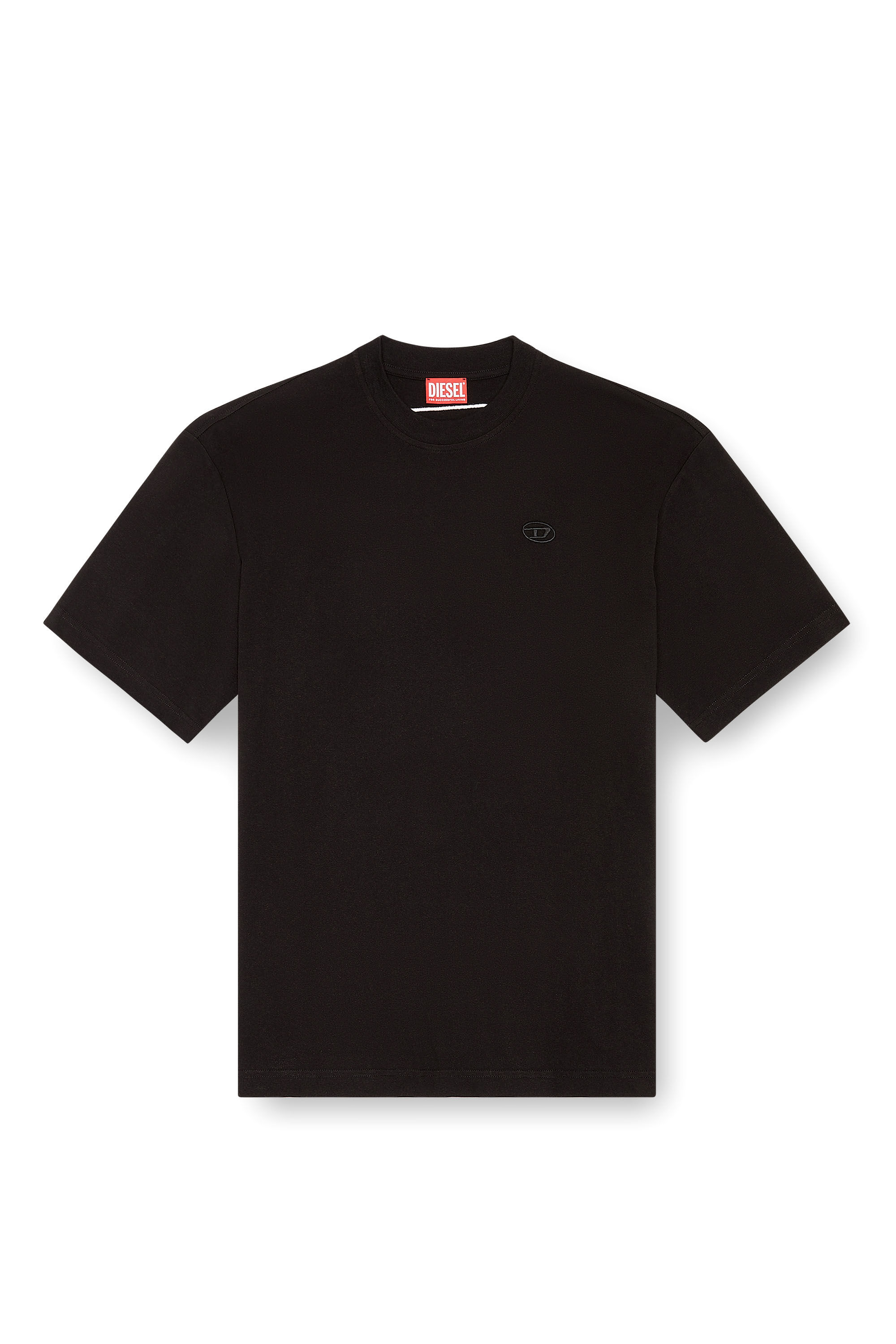 Diesel - T-BOGGY-MEGOVAL-D, Herren T-Shirt mit gro&szlig;er Oval D-Stickerei in Schwarz - 2