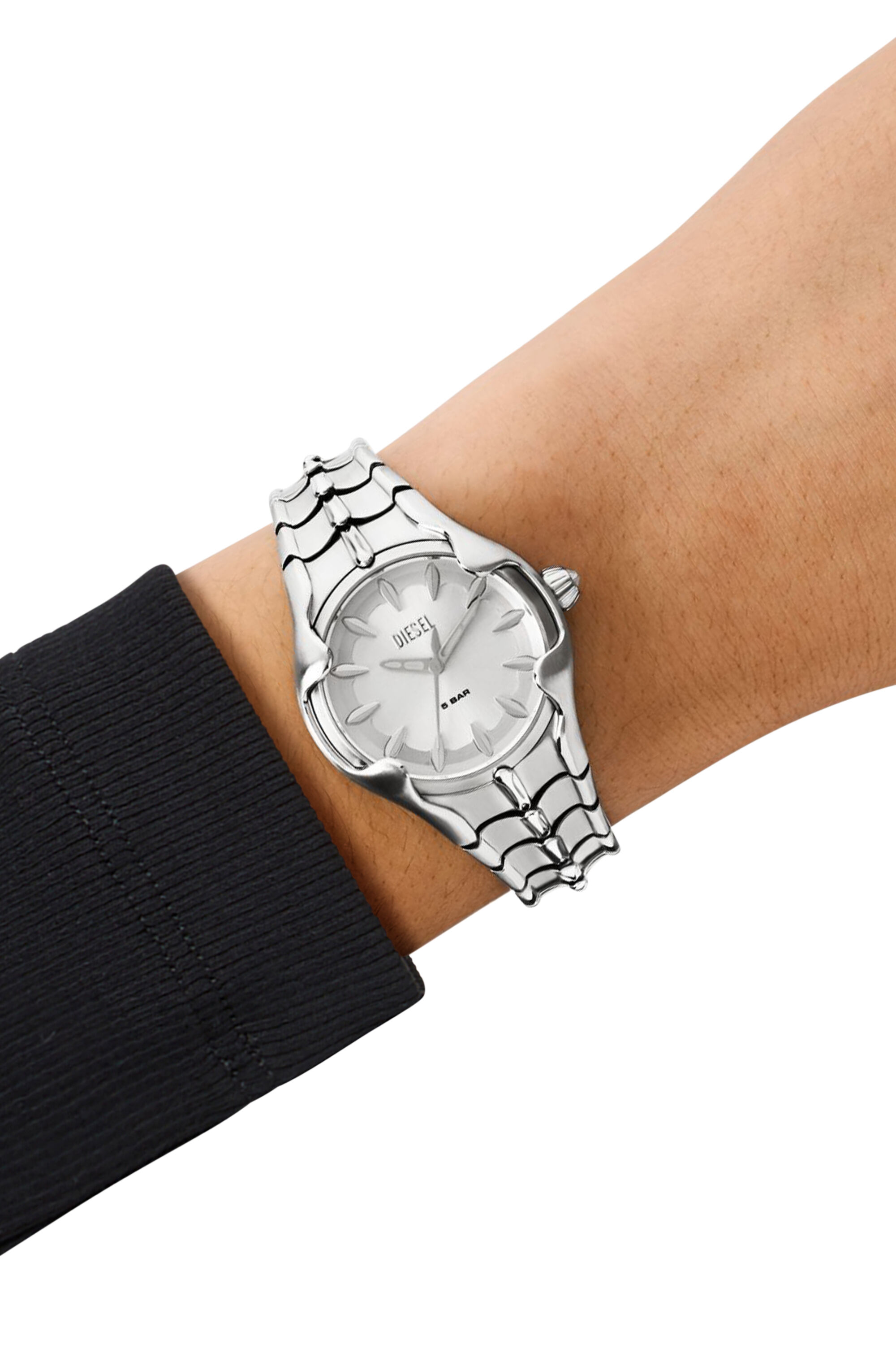 Diesel - DZ5605, Damen Vert Armbanduhr aus Edelstahl mit drei Zeigern in Silber - 4