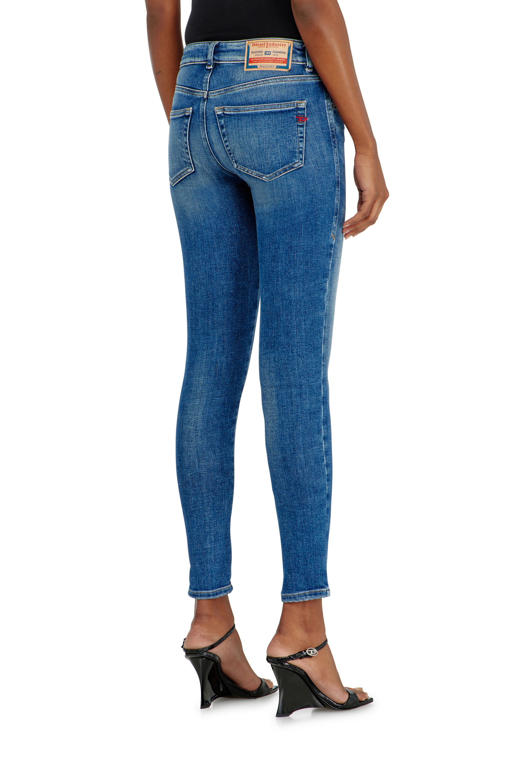 Diesel - Damen Skinny Jeans 2017 Slandy 09P71, Mittelblau - 5