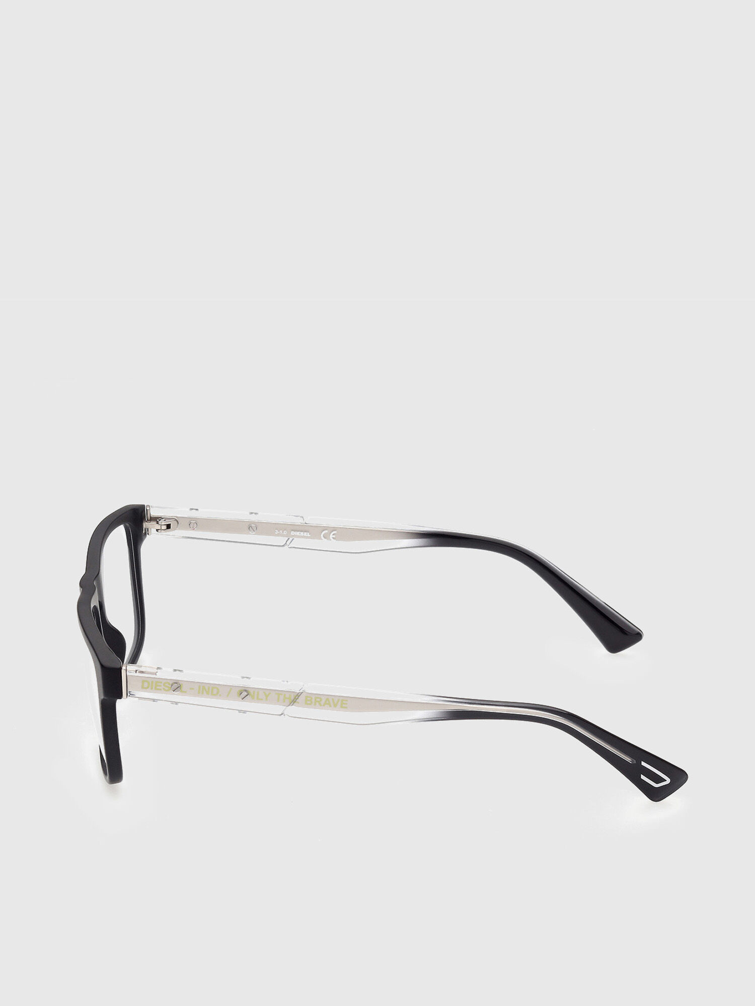 Diesel - DL5406, Unisex Brille mit transparenten injizierten Bügeln in Schwarz/Weiß - 3