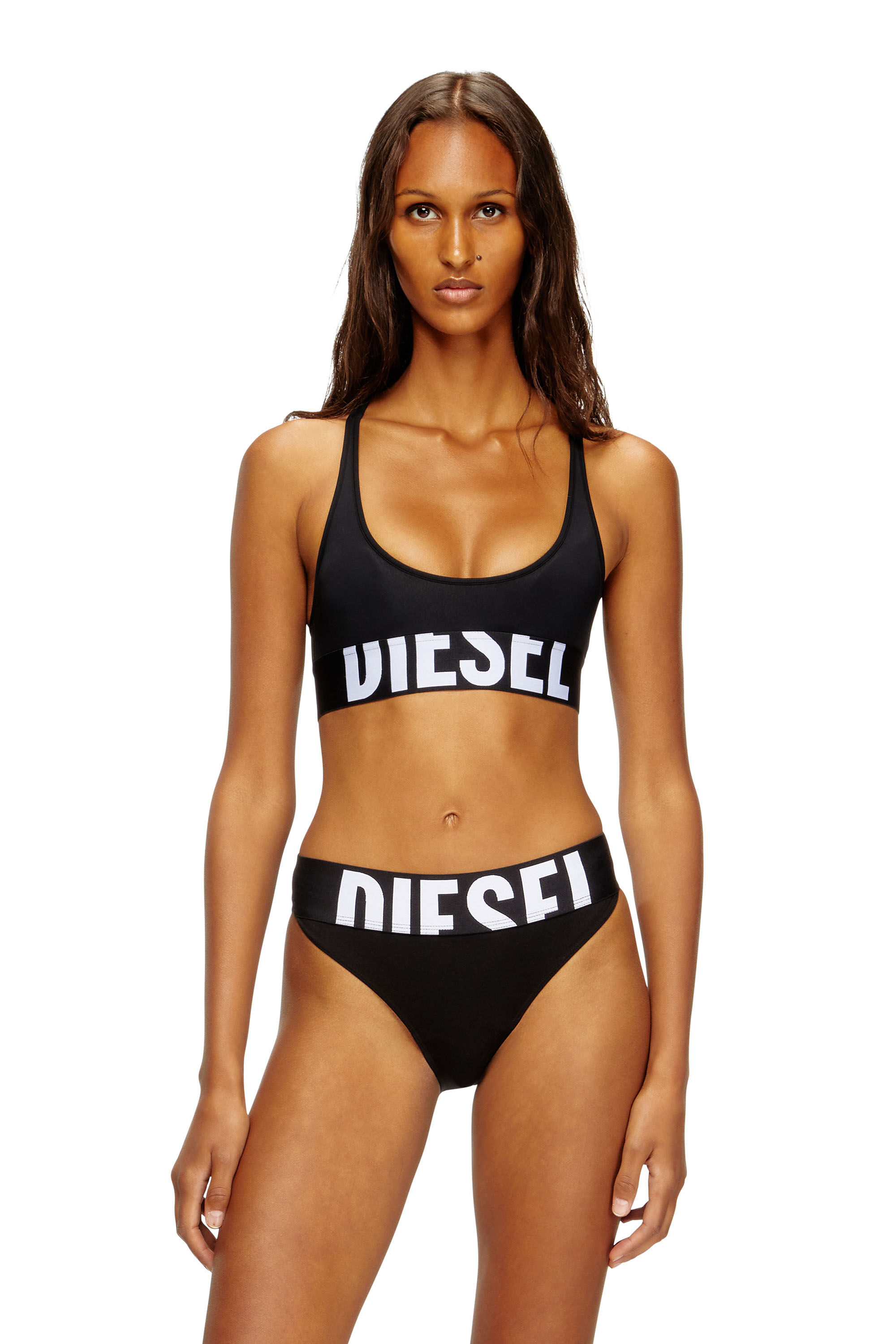Diesel - ALLISON-D-POP, Damen Sport-BH aus Mikrofaser mit Cut-off-Logo in Schwarz - 3