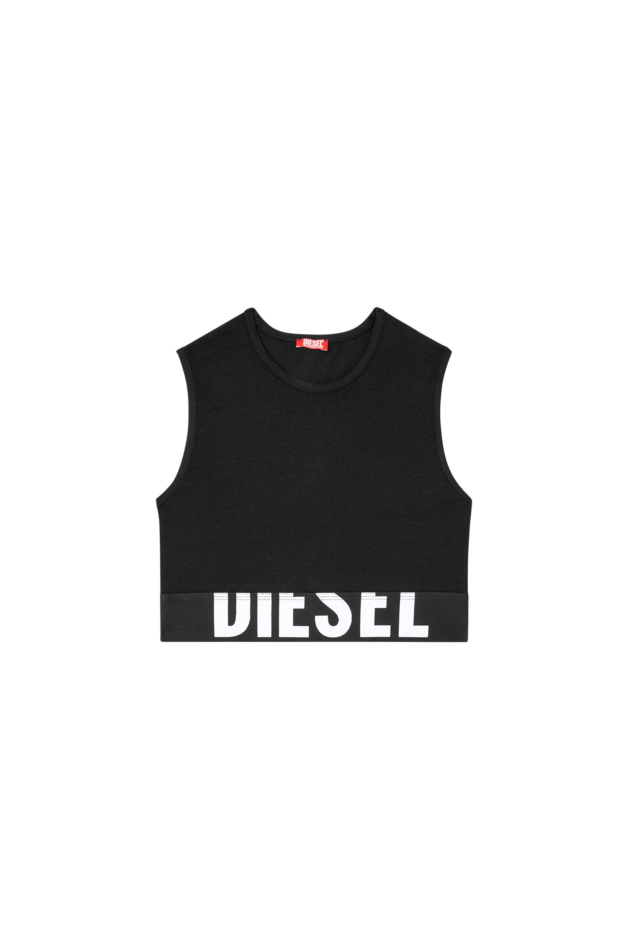 Diesel - ADA-D-POP, Damen Verkürztes Tanktop mit Cut-off-Logo in Schwarz - 2