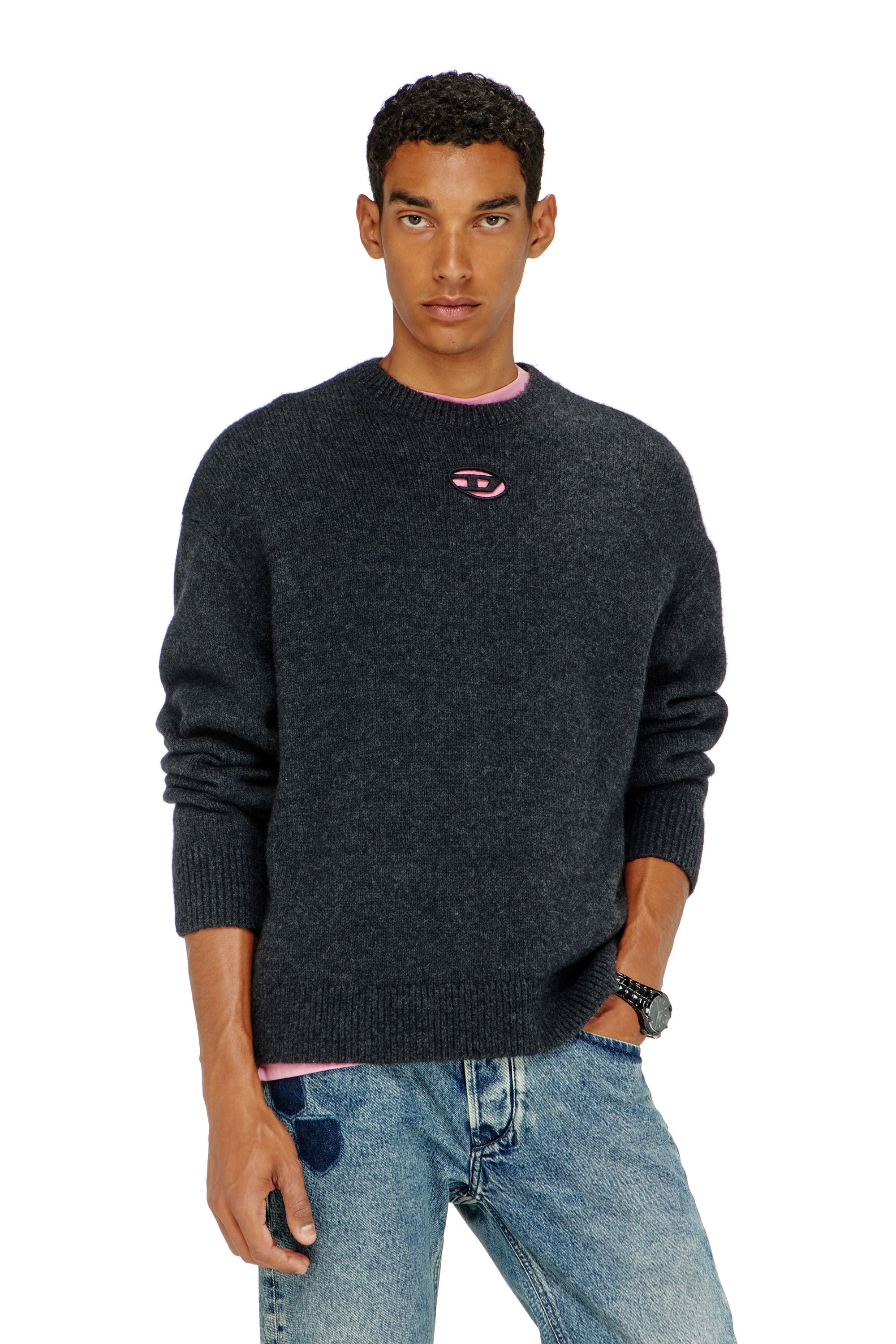 Diesel - K-AREESO, Herren Pullover aus Woll- und Alpakamischung in Schwarz - 3