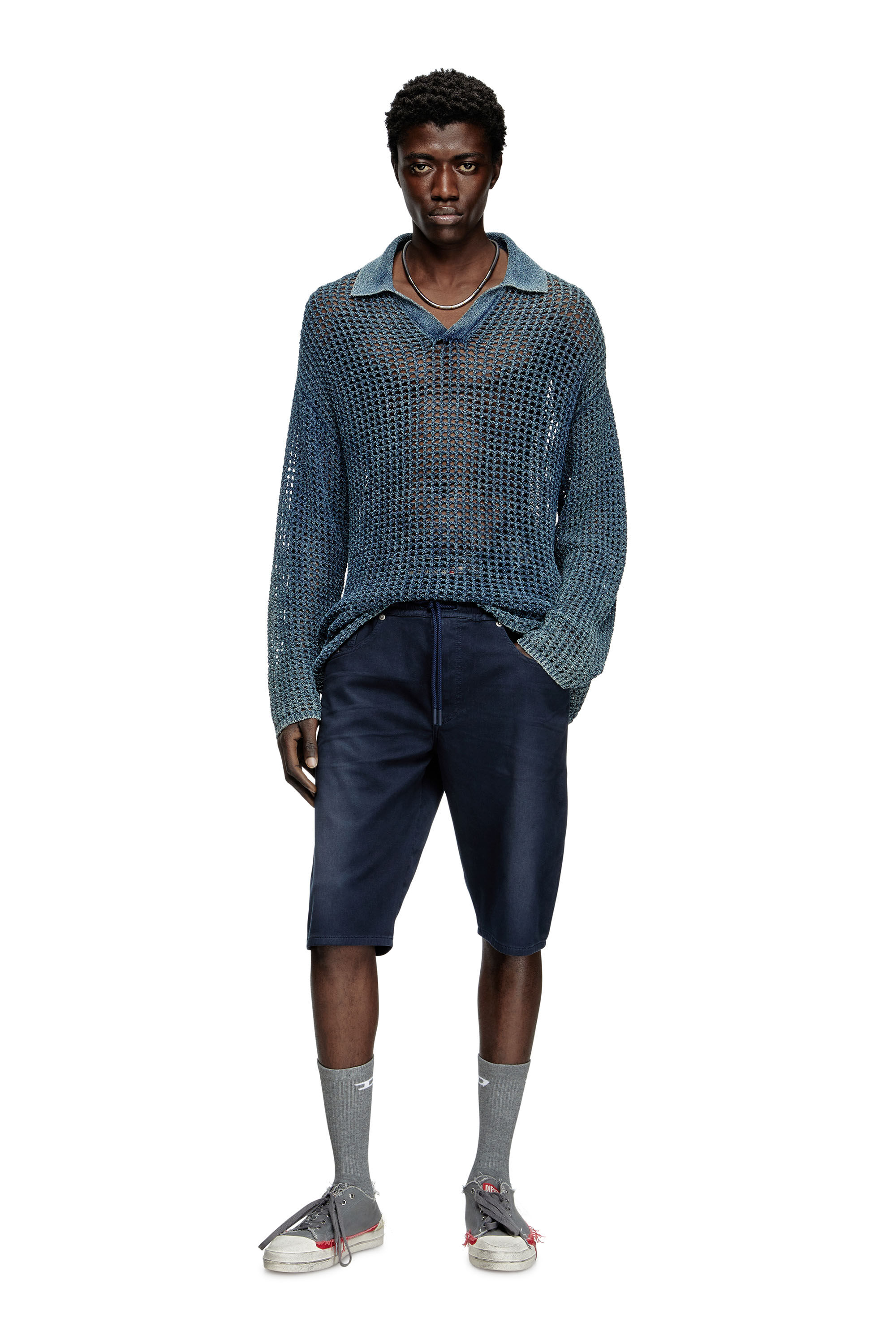 Diesel - 2033 D-KROOLEY-SHORT JOGG, Herren Chinoshorts aus JoggJeans in Dunkelblau - 1