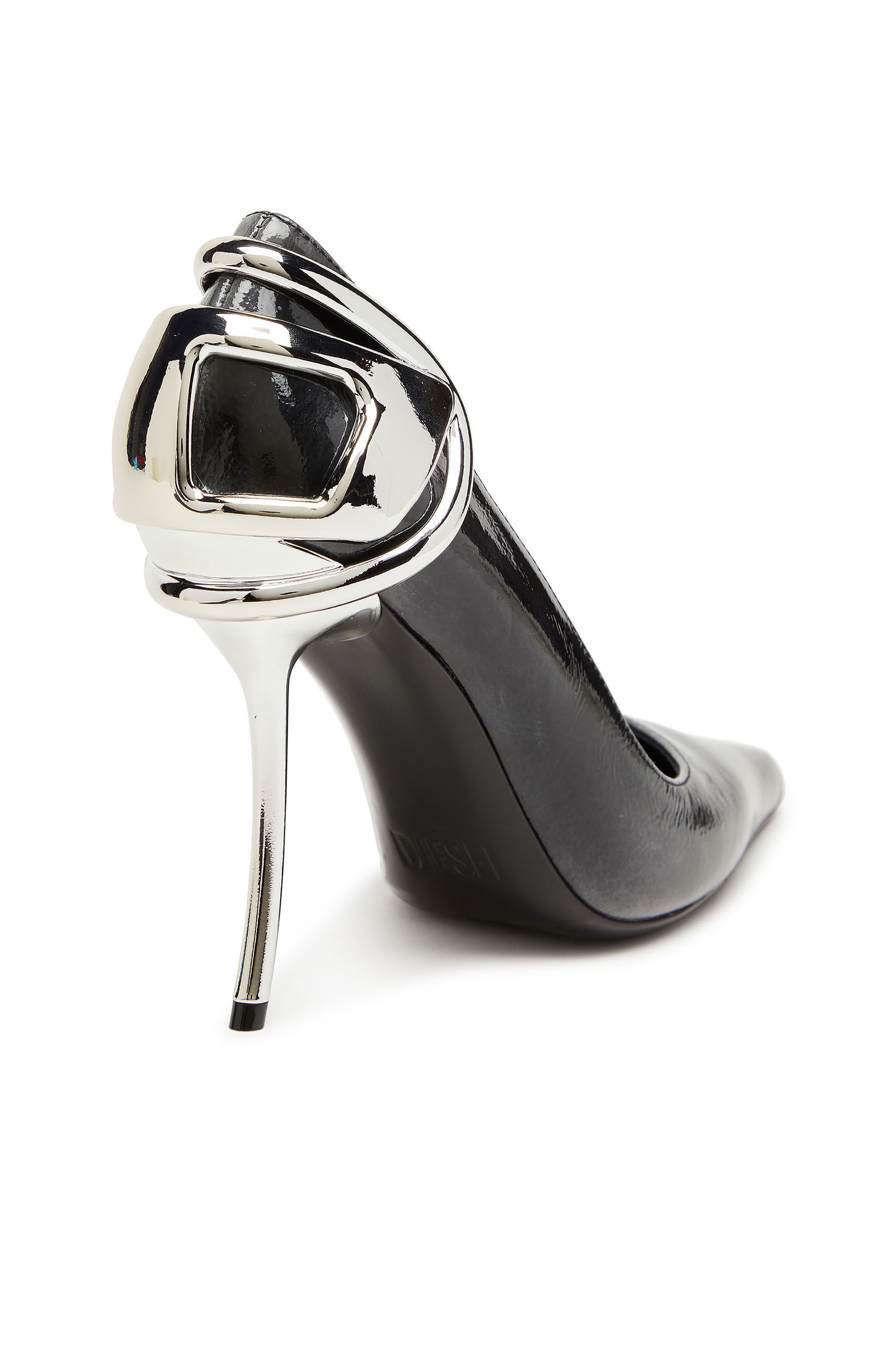 Diesel - D-TEN&HALF P, Damen Pumps aus Pull up-Lackleder in Schwarz - 5