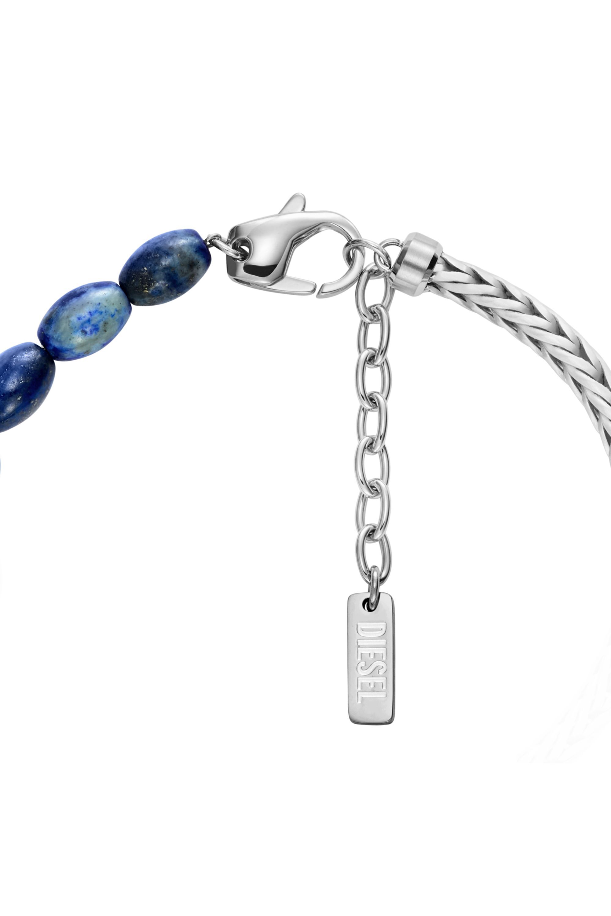 Diesel - DX1713040, Unisex Armband mit Lapislazuli-Perlen in Silber/Blau - 2
