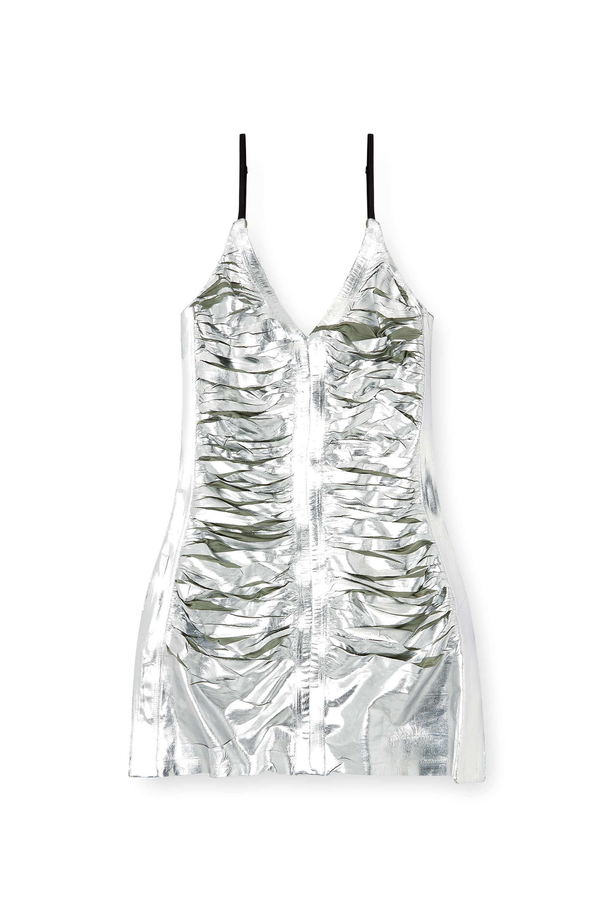 Diesel - D-IAMANTE, Damen Gerafftes Minikleid in Silber - 2