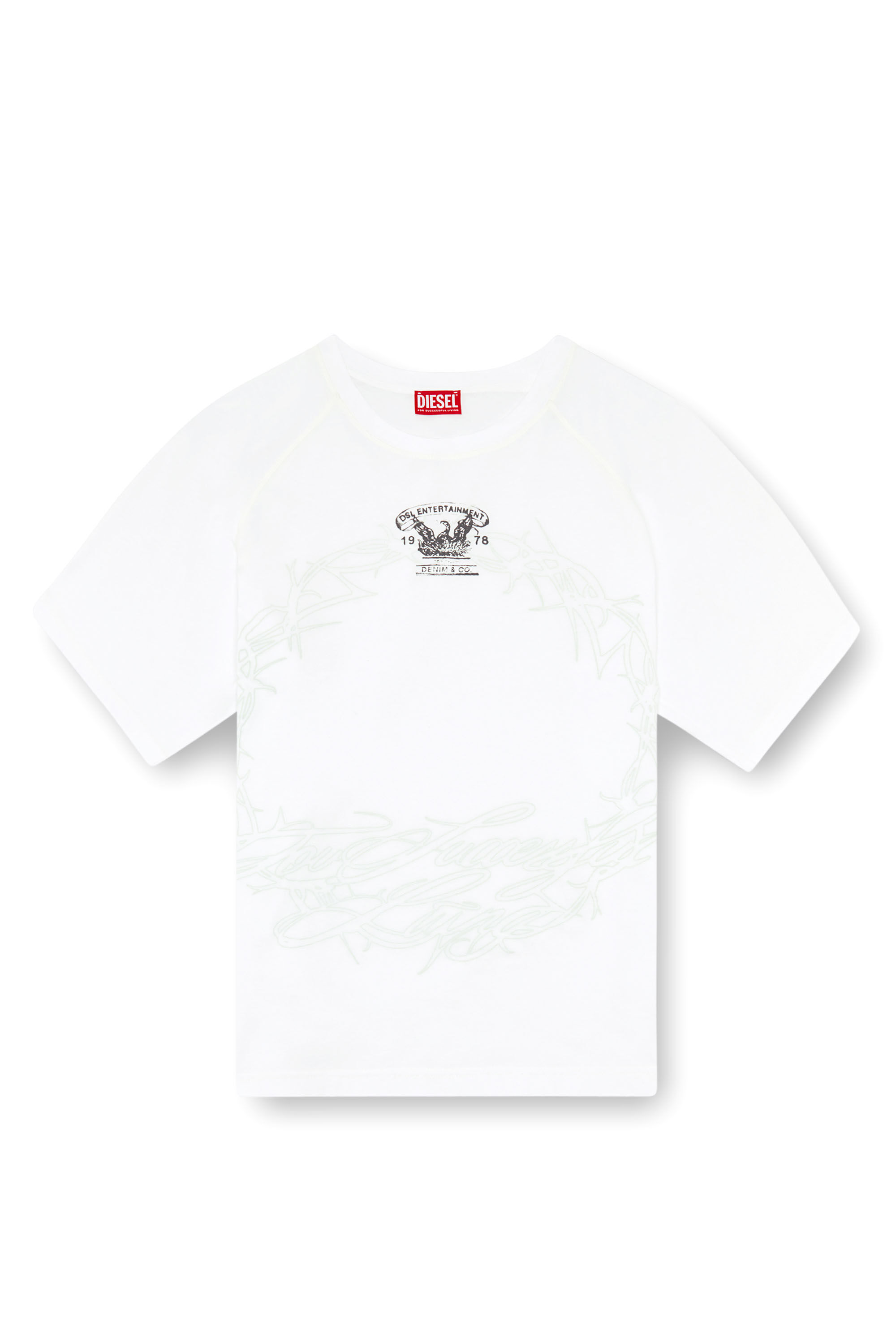 Diesel - T-ROXT-Q1, Herren T-Shirt mit Inside-Out-Print in Weiß - 2