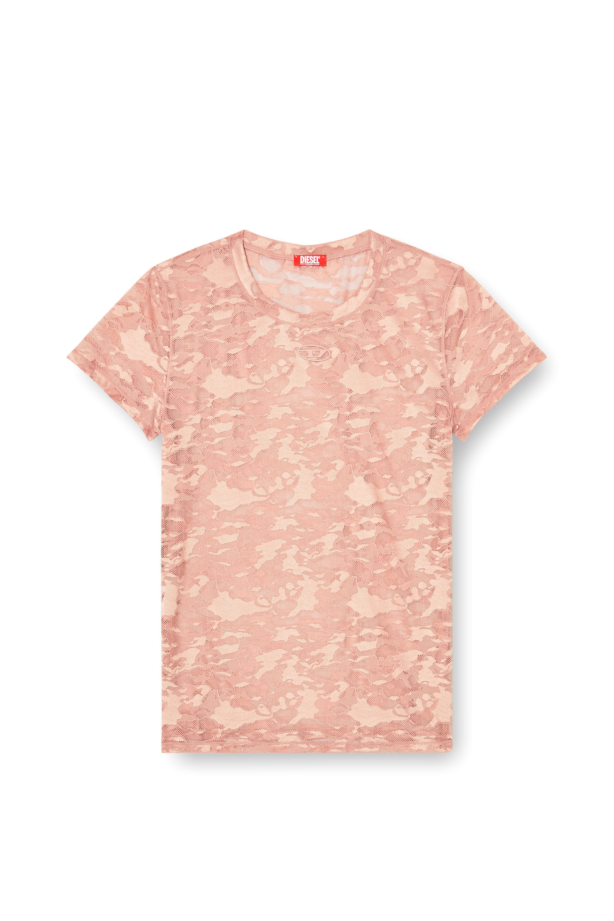 Diesel - KASIA-UTLT, Damen T-Shirt mit Camouflage-Spitze in null - 4