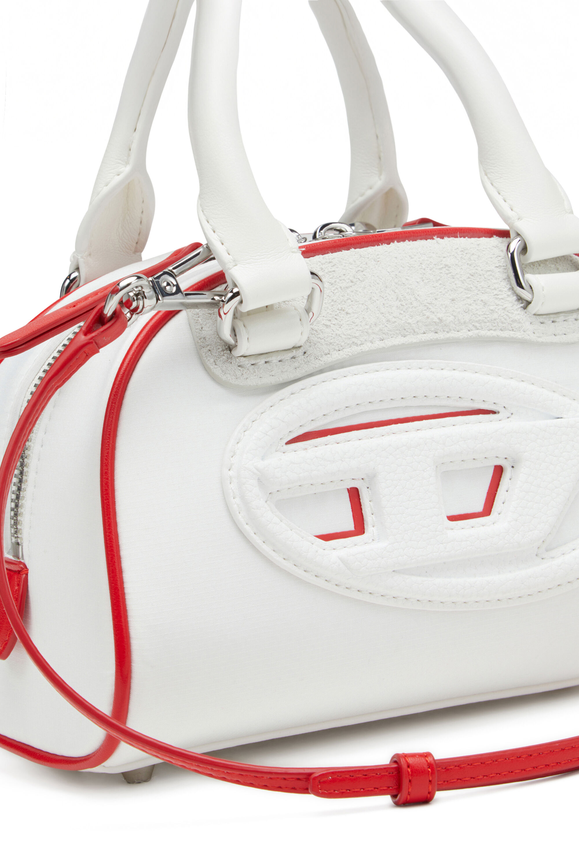 Diesel - 1DR DOME CROSSBODY, Damen Colourblock-Mini-Bowling-Tasche in Weiß - 2