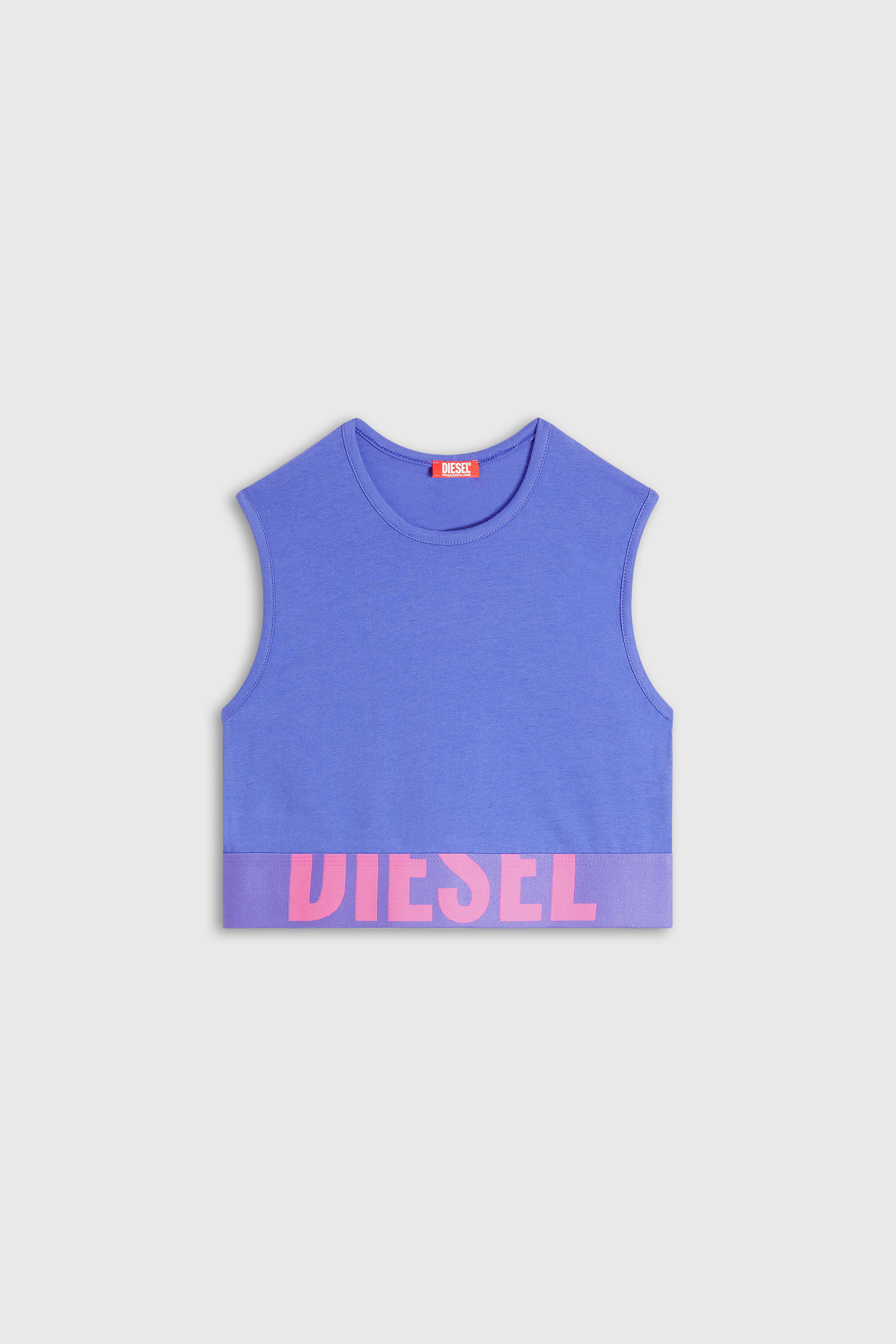 Diesel - ADA-D-POP, Woman's Cropped tank top with cut-off logo in Violet - 2