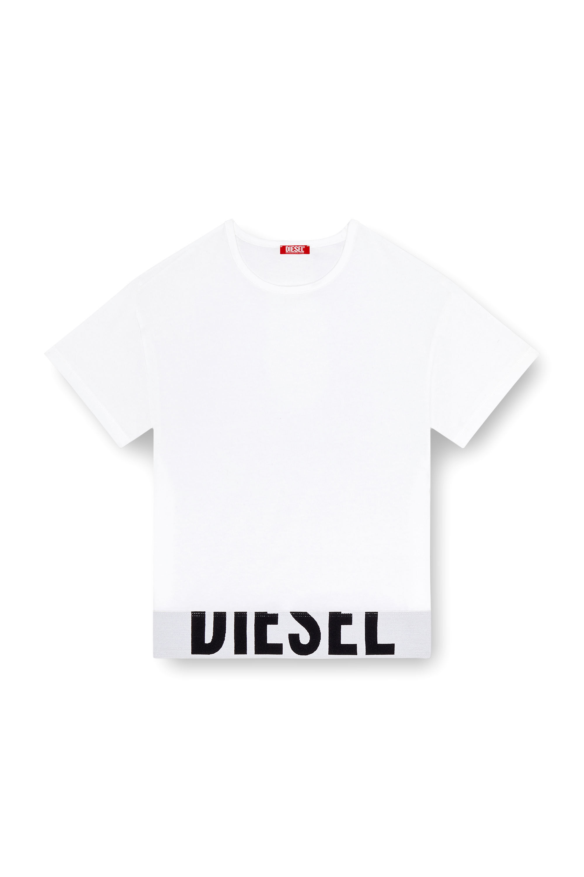 Diesel - UFTEE-SPORT-CROPPED-T-SHIRT, Damen Sportliches verkürztes Top mit Logo-Band in Weiß - 2