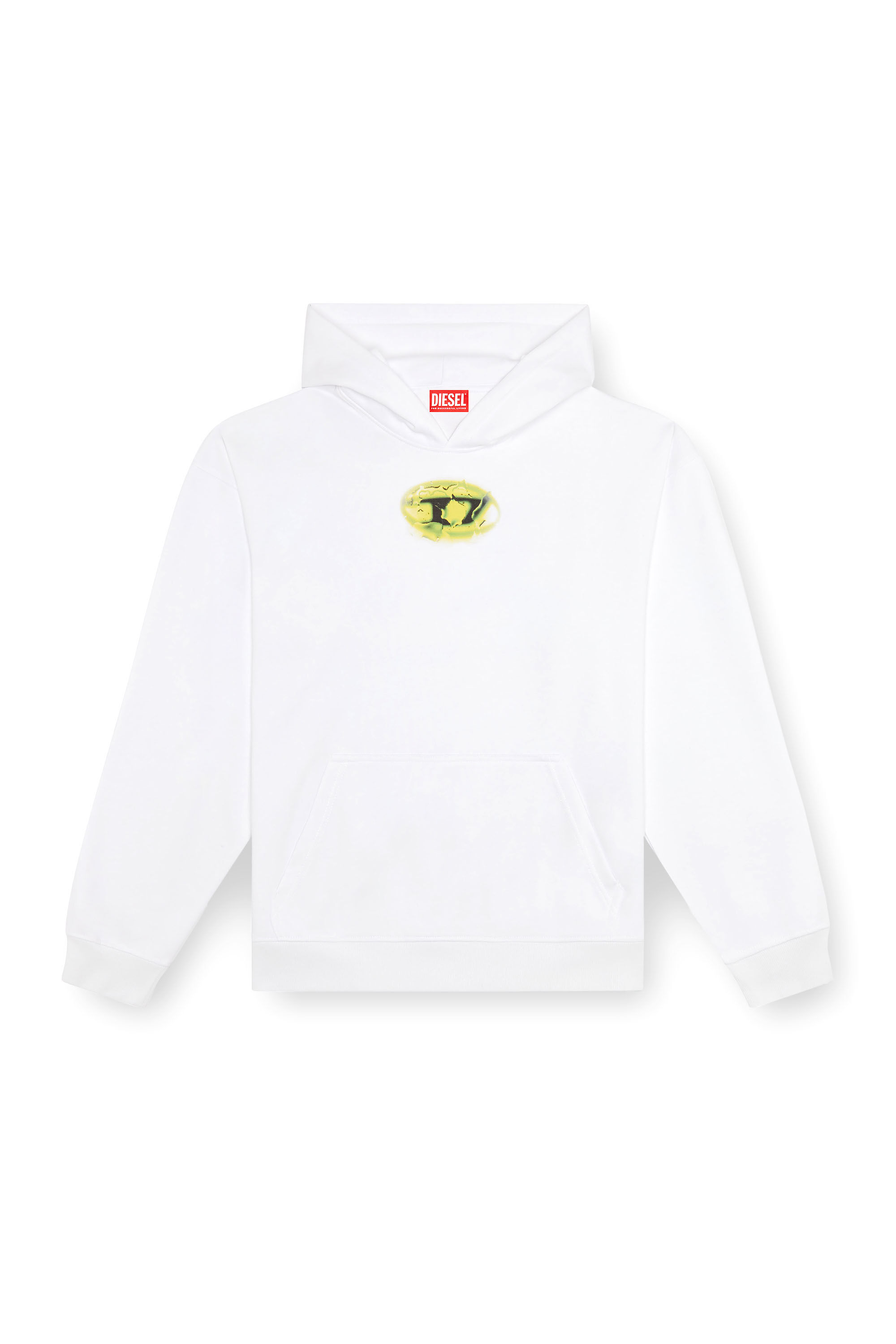Diesel - S-BOXT-HOOD-K3, Herren Hoodie mit Logoprint in Wasser-Optik in Weiß - 2