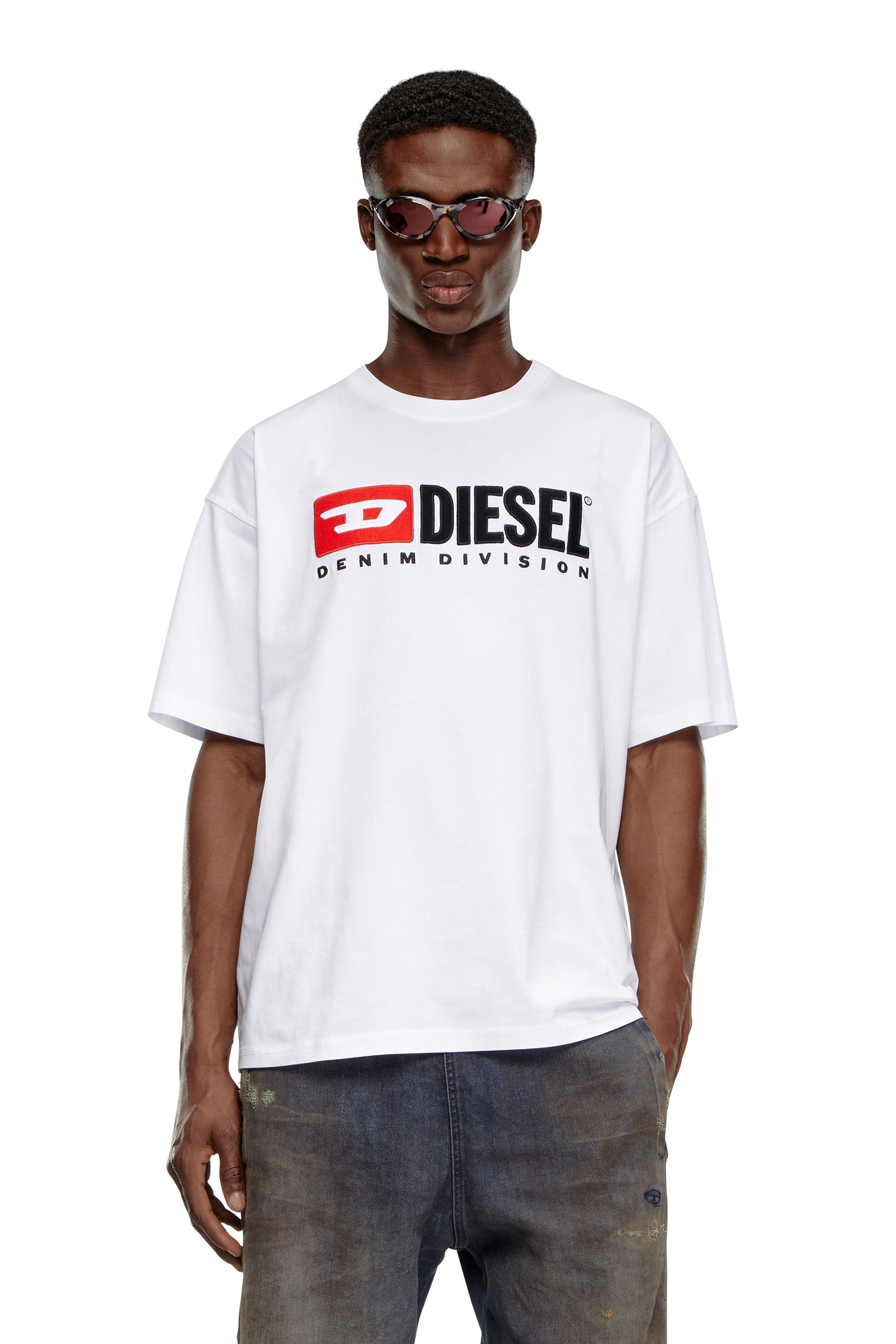 Diesel - T-BOXT-DIV, Herren T-Shirt mit Diesel-Logo-Patch in Weiß - 3