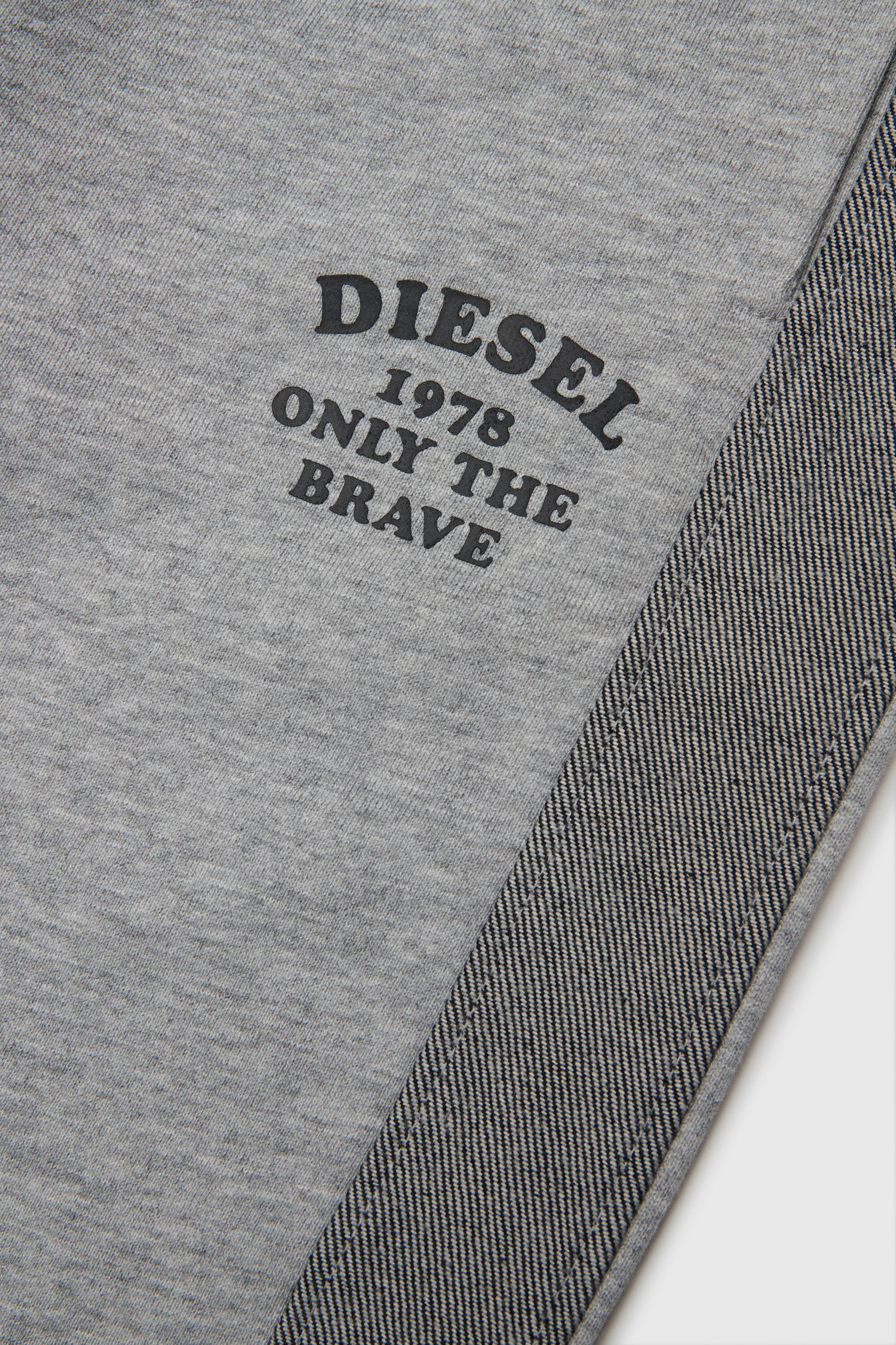 Diesel - PTEAN, Herren Sweatpants mit Denim-Seitenstreifen in Grau - 4