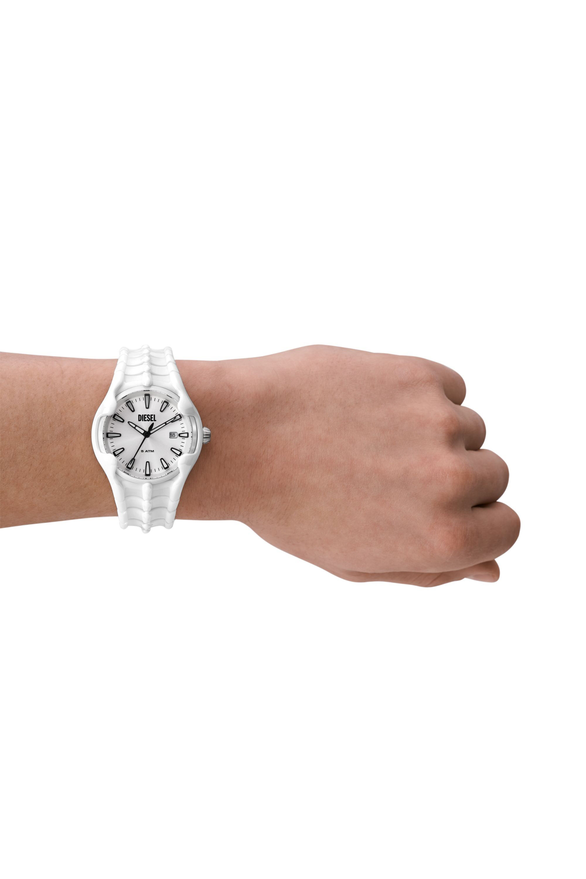 Herren Vert Armbanduhr aus weiBer Keramik Weiss Diesel