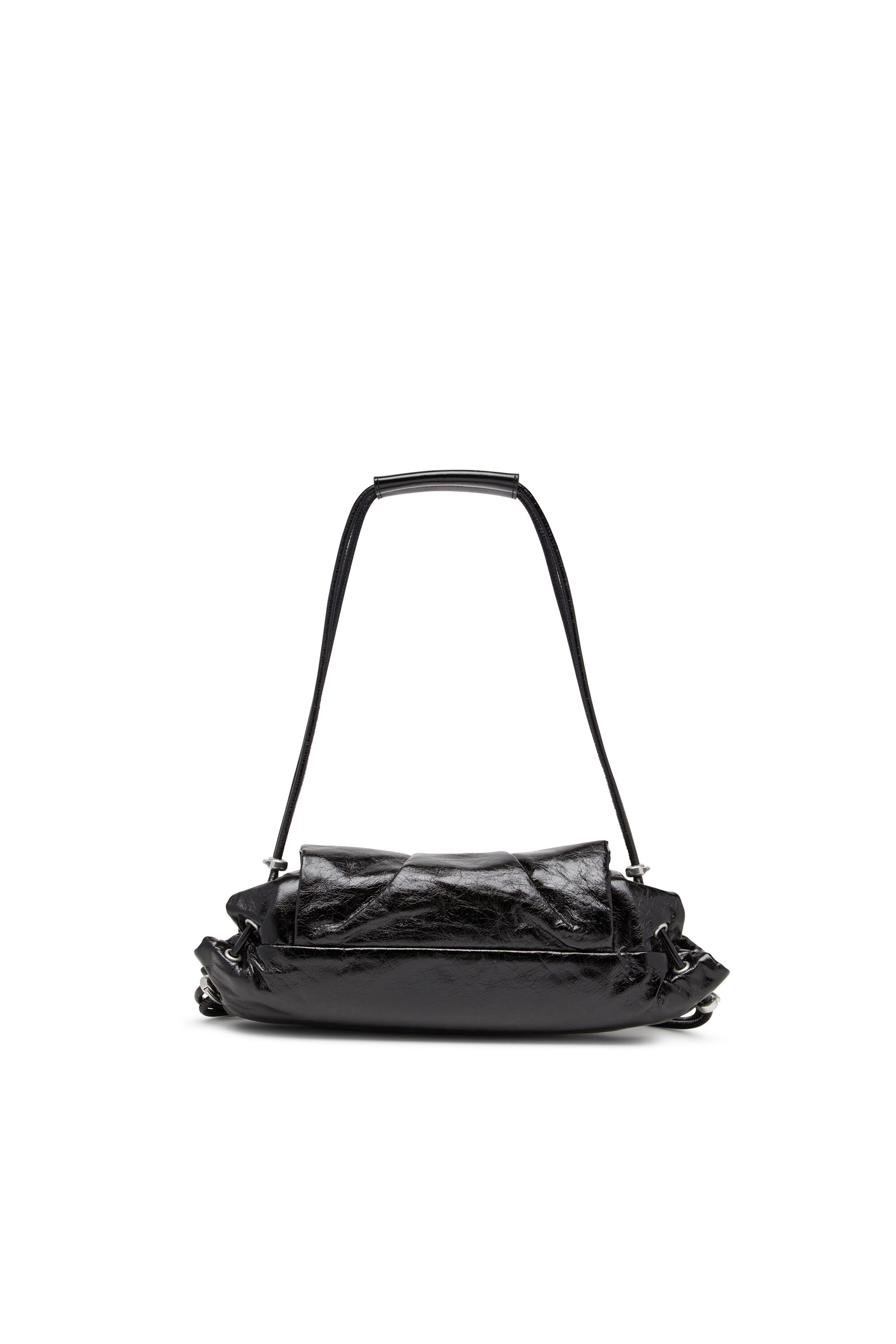 Diesel - SCRUNCH-D SHOULDER S, Damen Scrunch-D S-Schultertasche aus Knitter-Leder in Schwarz - 3