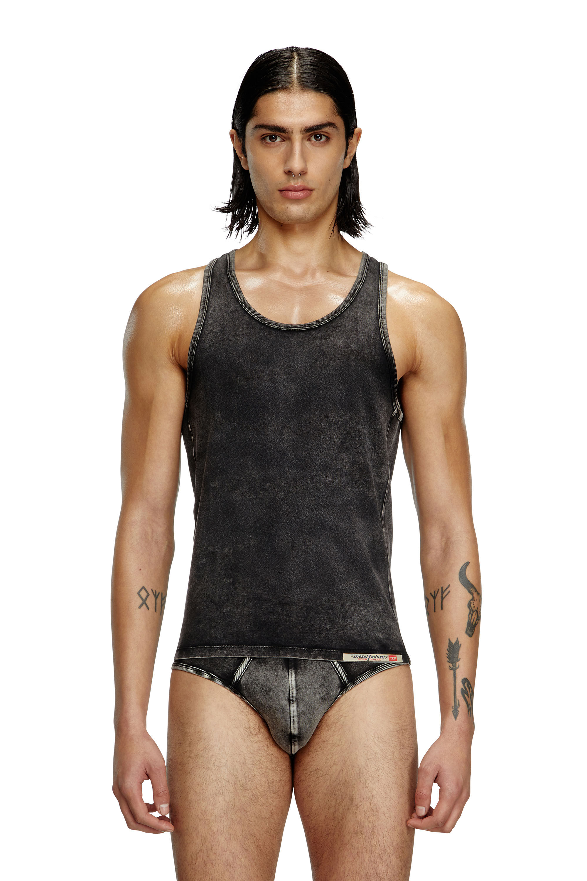 Diesel - WALTY-DNM, Herren Tanktop mit Denim-Effekt in Schwarz - 3
