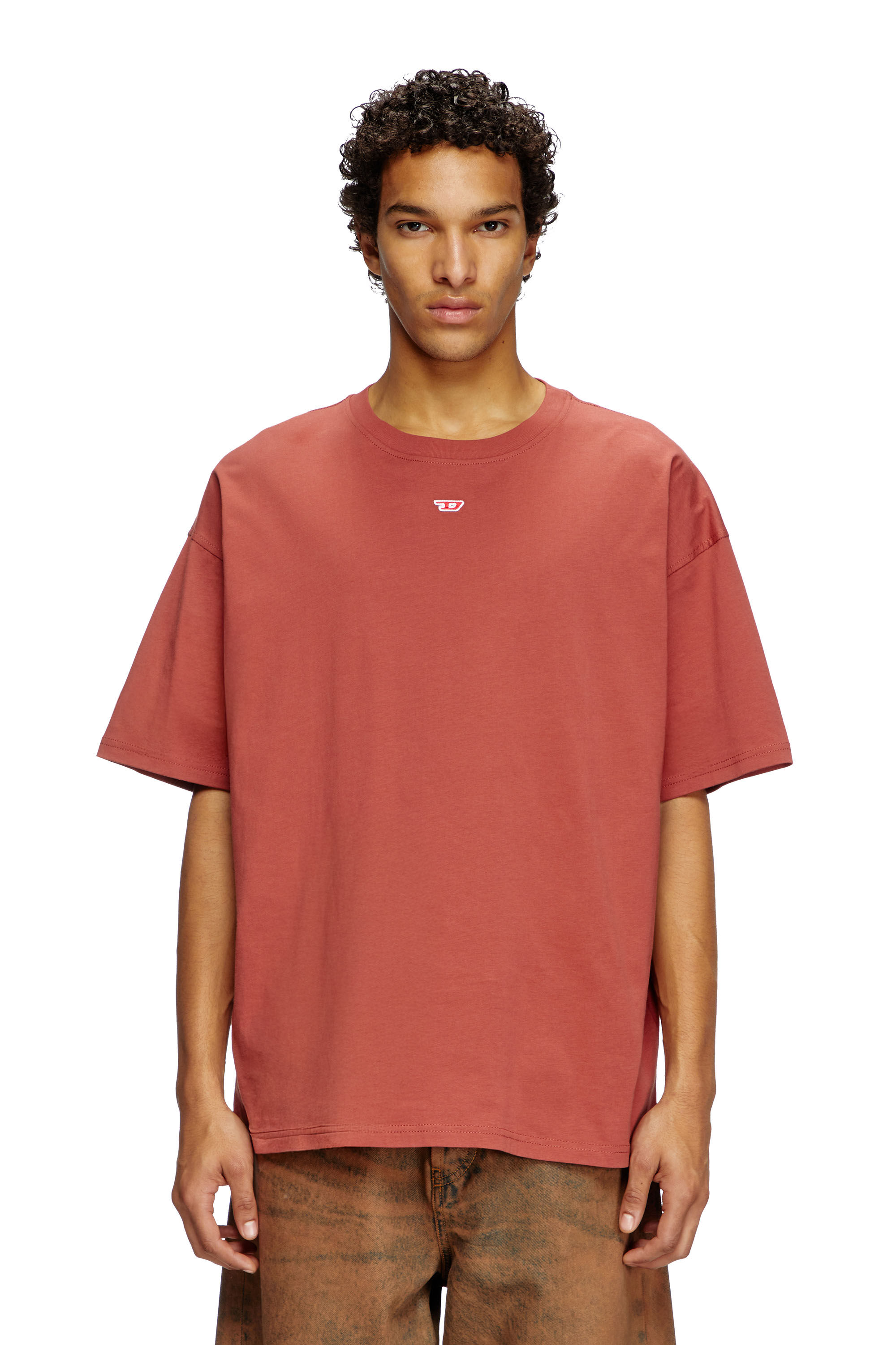 Diesel - T-BOXT-D, Unisex T-Shirt mit gesticktem D-Patch in Rot - 3