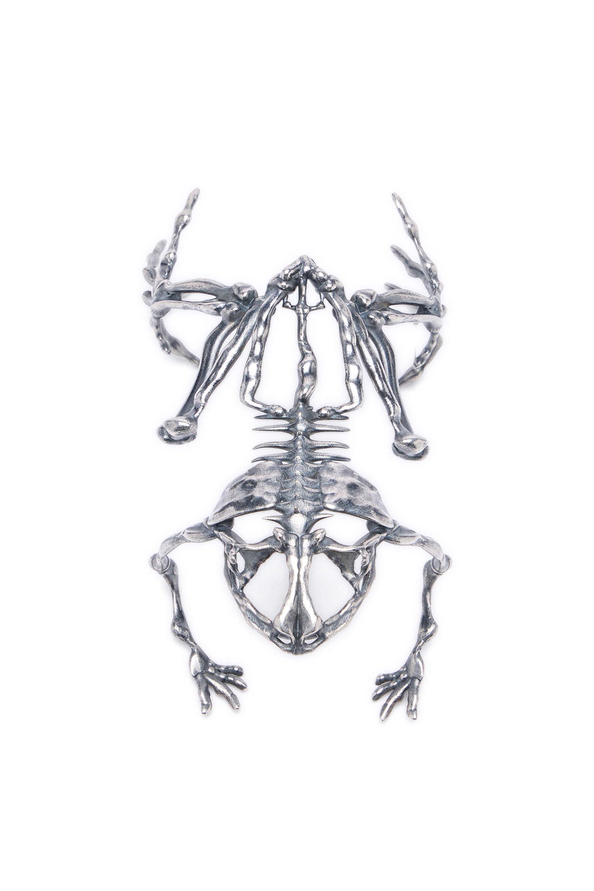 Diesel - CUFF FROG, Damen Metallarmband mit Skeletteffekt in Silber - 3