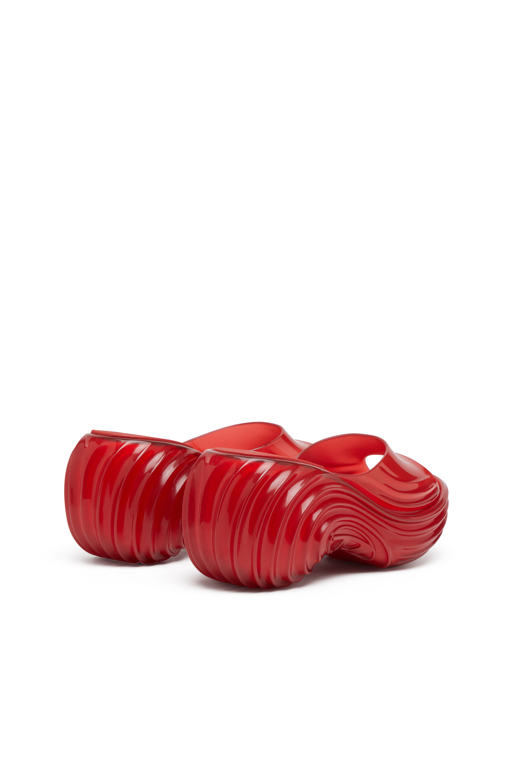 Diesel - MELISSA QUANTUM PLATFORM, Damen Plateau-Pantolette aus Melflex® in Rot - 3