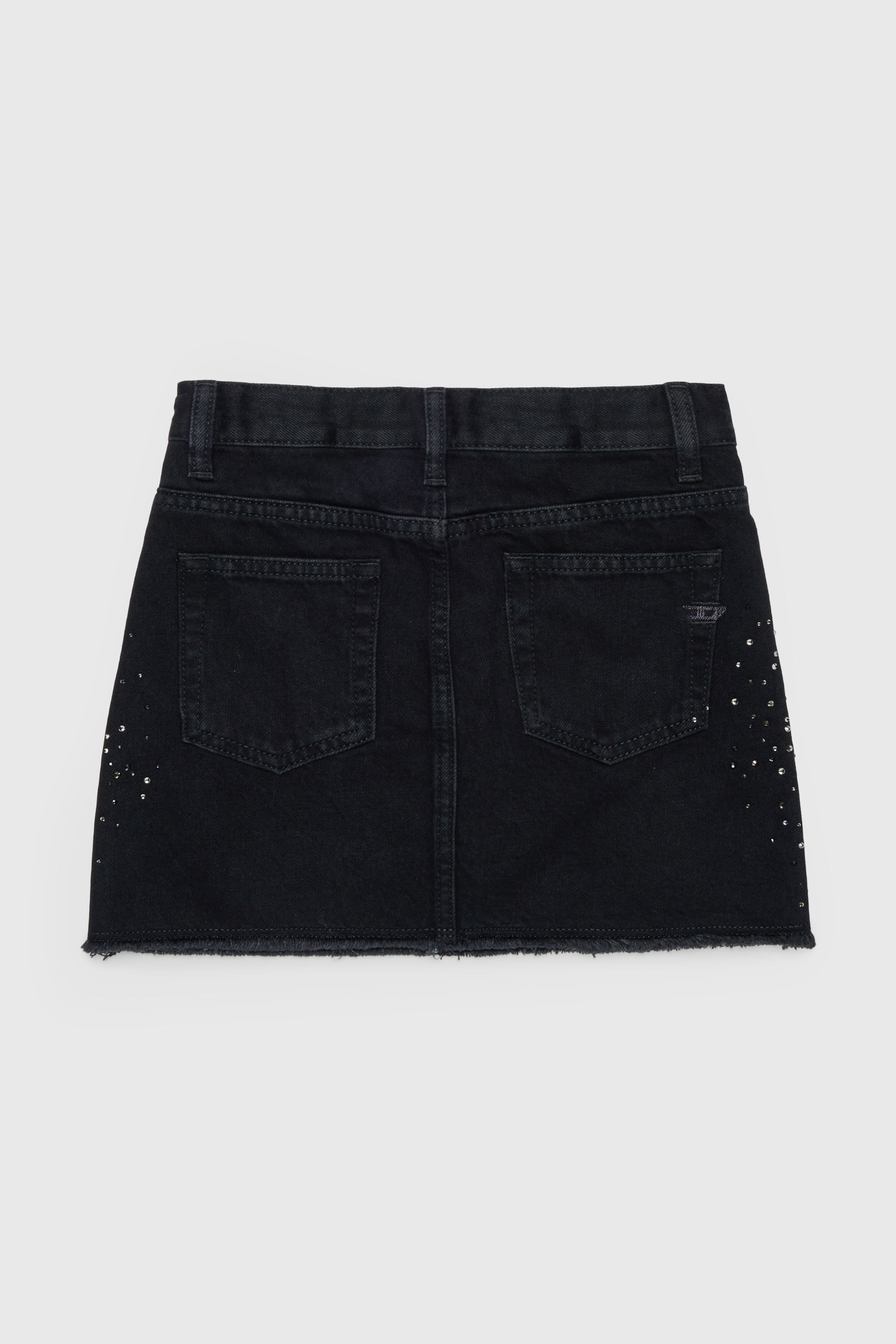 Diesel - GIANNA-SP, Damen Verwaschener Denim-Minirock mit Strasssteinen in Schwarz/Dunkelgrau - 2