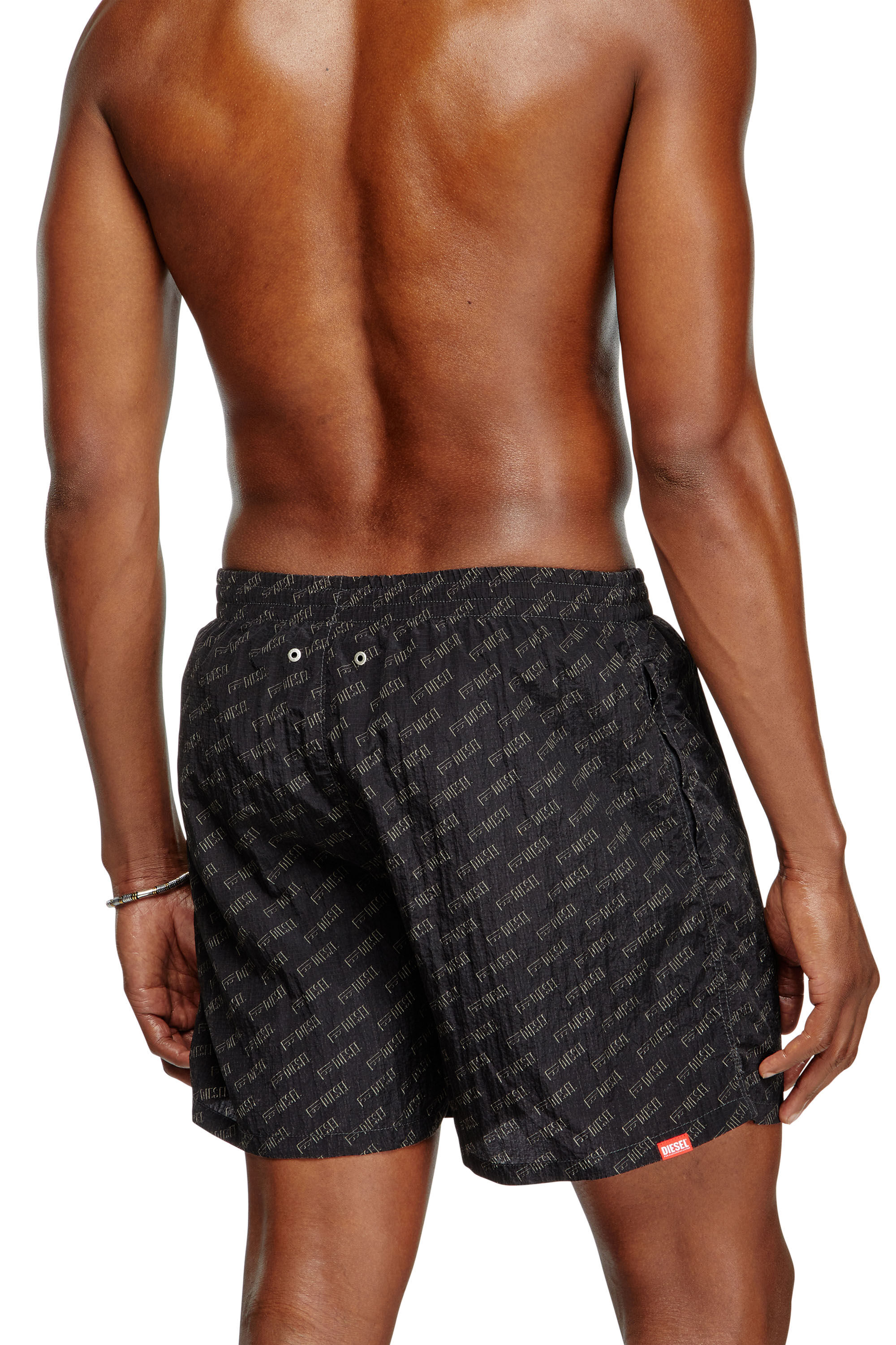 Diesel - DANIEL-41-MONO-UTLT, Herren Mittellange Badeshorts mit Allover-Logo in Schwarz - 3