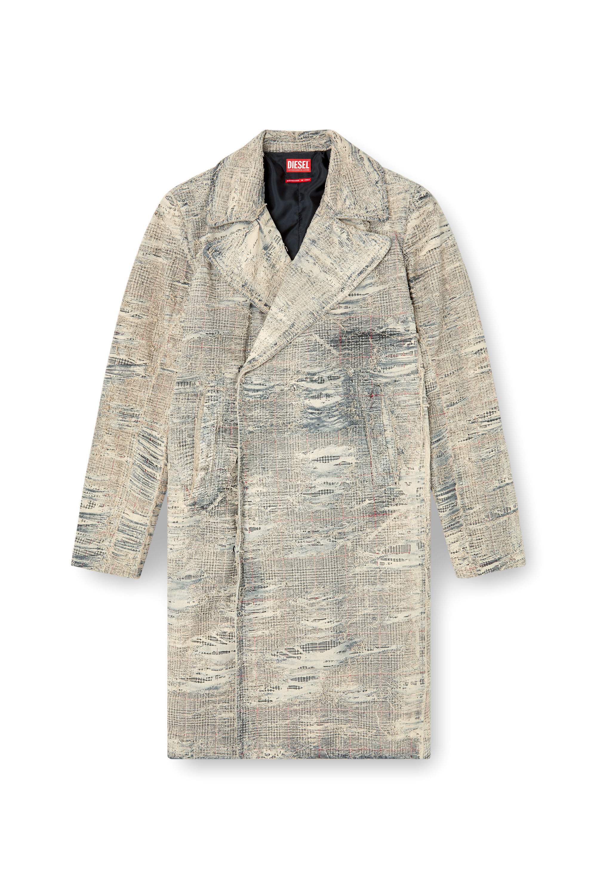 Diesel - D-ISCO-FSG, Herren Mantel aus vielgetragenem Prince-of-Wales-Denim in Grau - 2