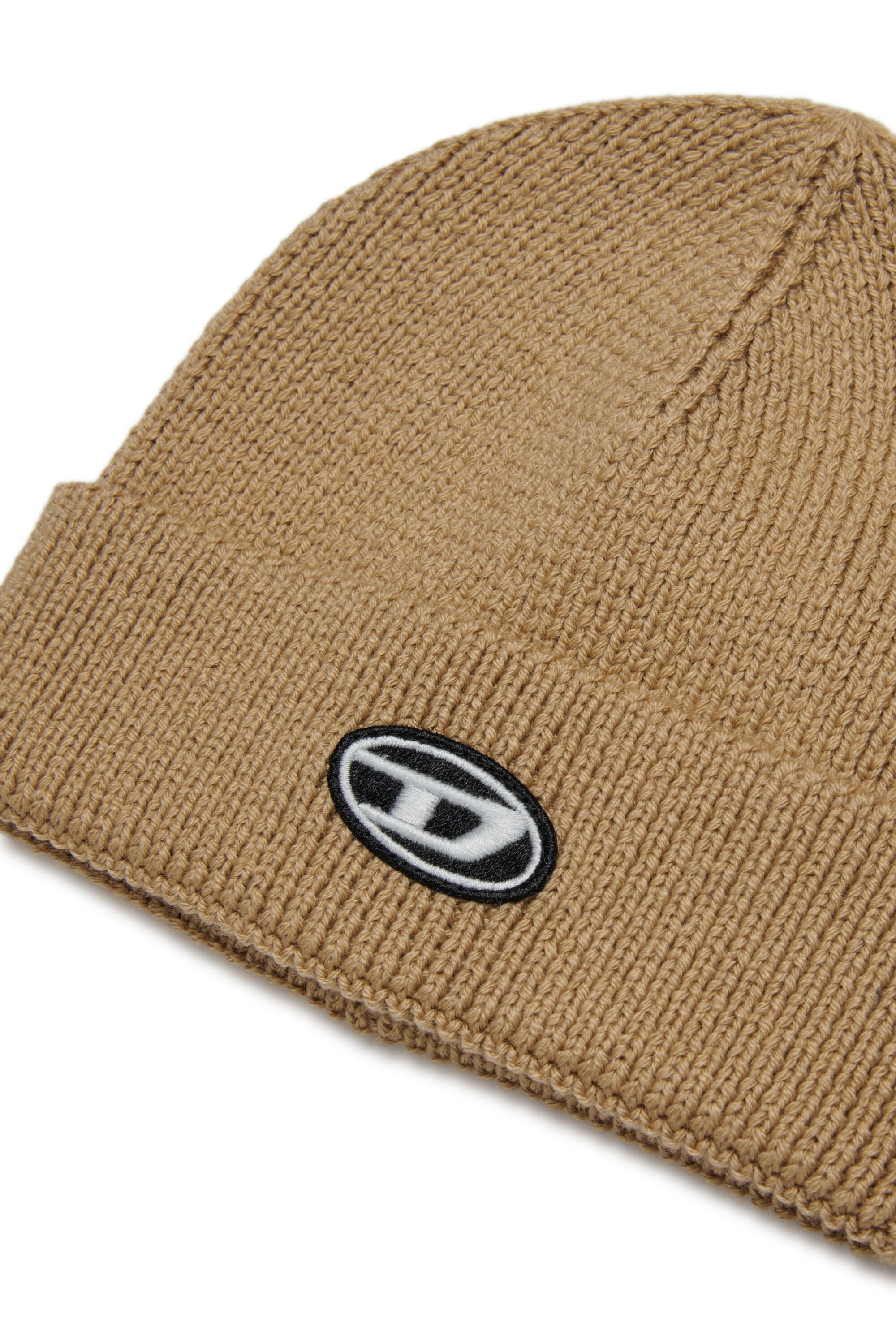 Diesel - FLYB, Unisex Mütze aus Wollmischung mit Umschlag in Hellbraun - 3