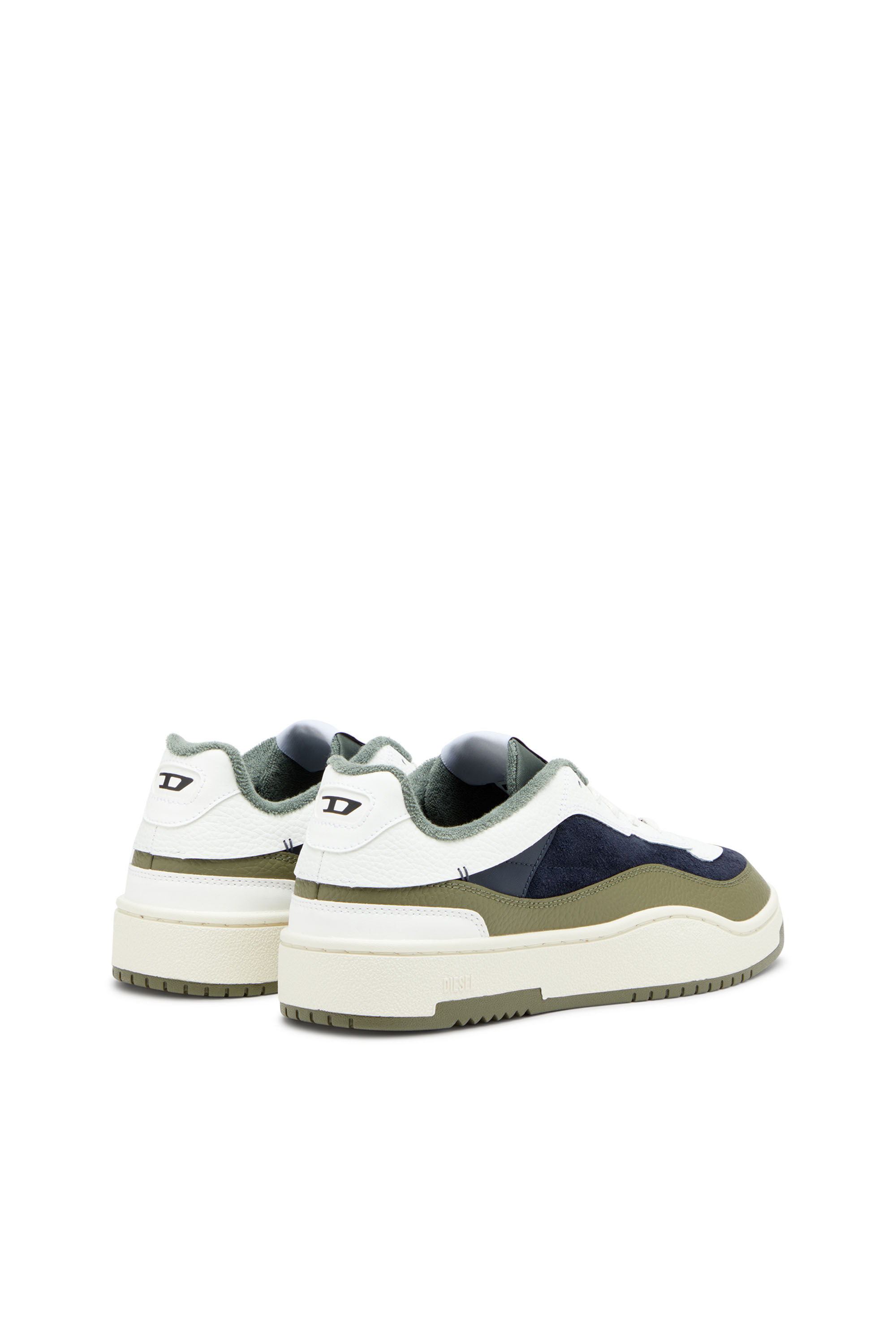 ■DIESEL■S-Oval Skate Low スニーカー Men's S-Oval Skate-Fabric-panelled leather sneakers | Black