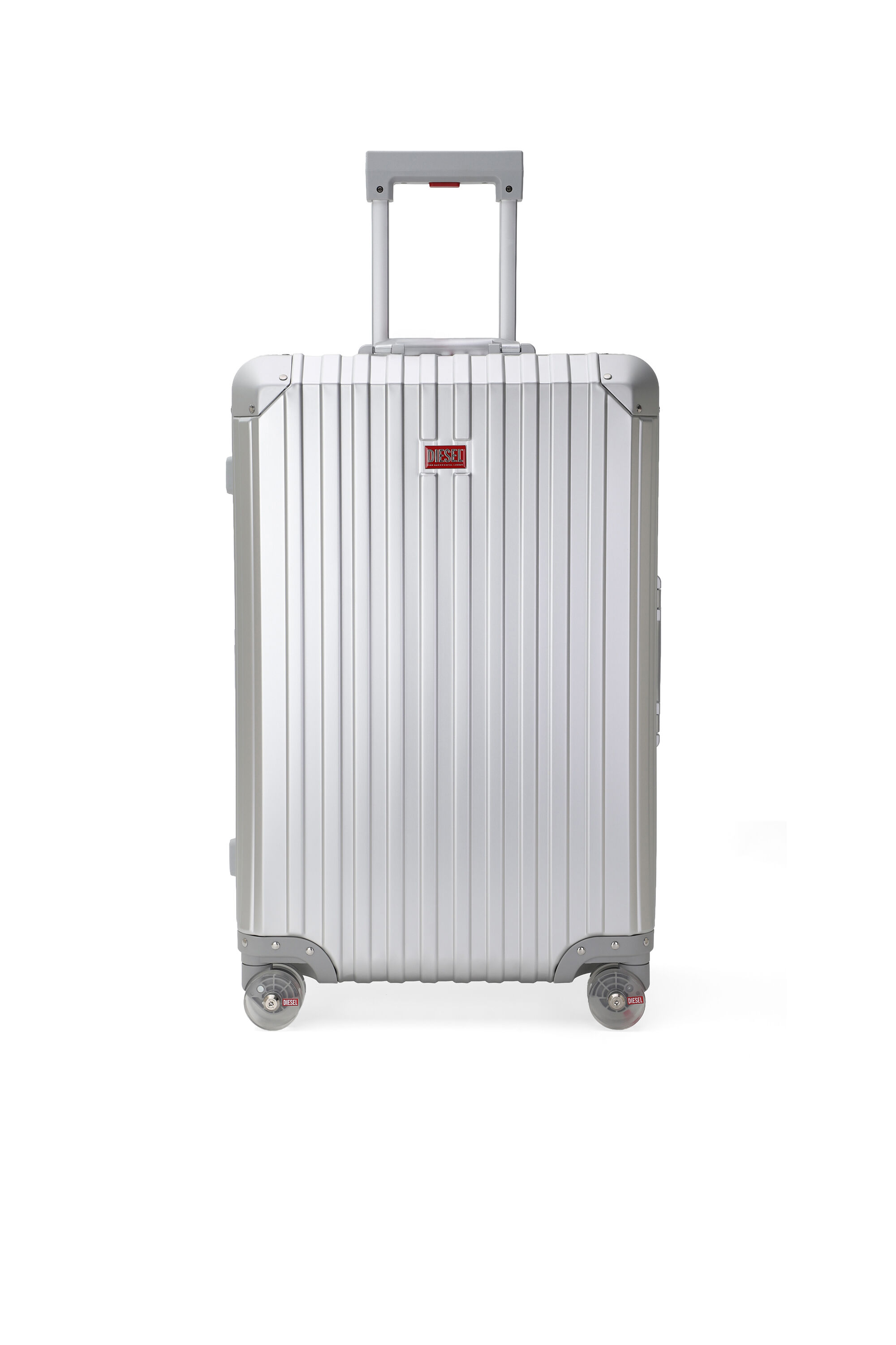 Diesel - DIESEL ALUMINUM TROLLEY- DSL002, Unisex Koffer aus Aluminium Gr&ouml;&szlig;e M in Silber - 1