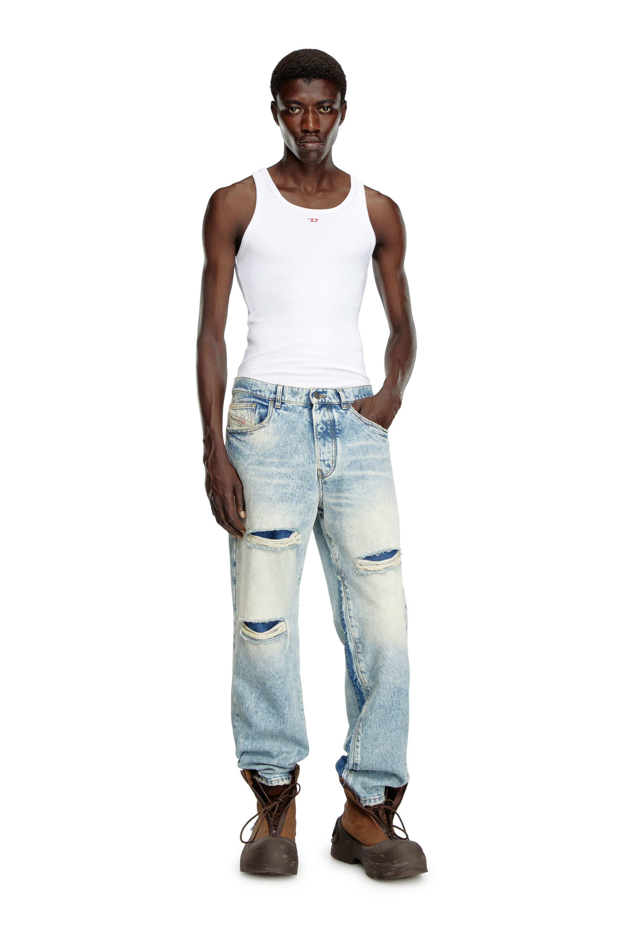 Diesel - Herren Relaxed Jeans D-Fire 0AJEN, Hellblau - 1