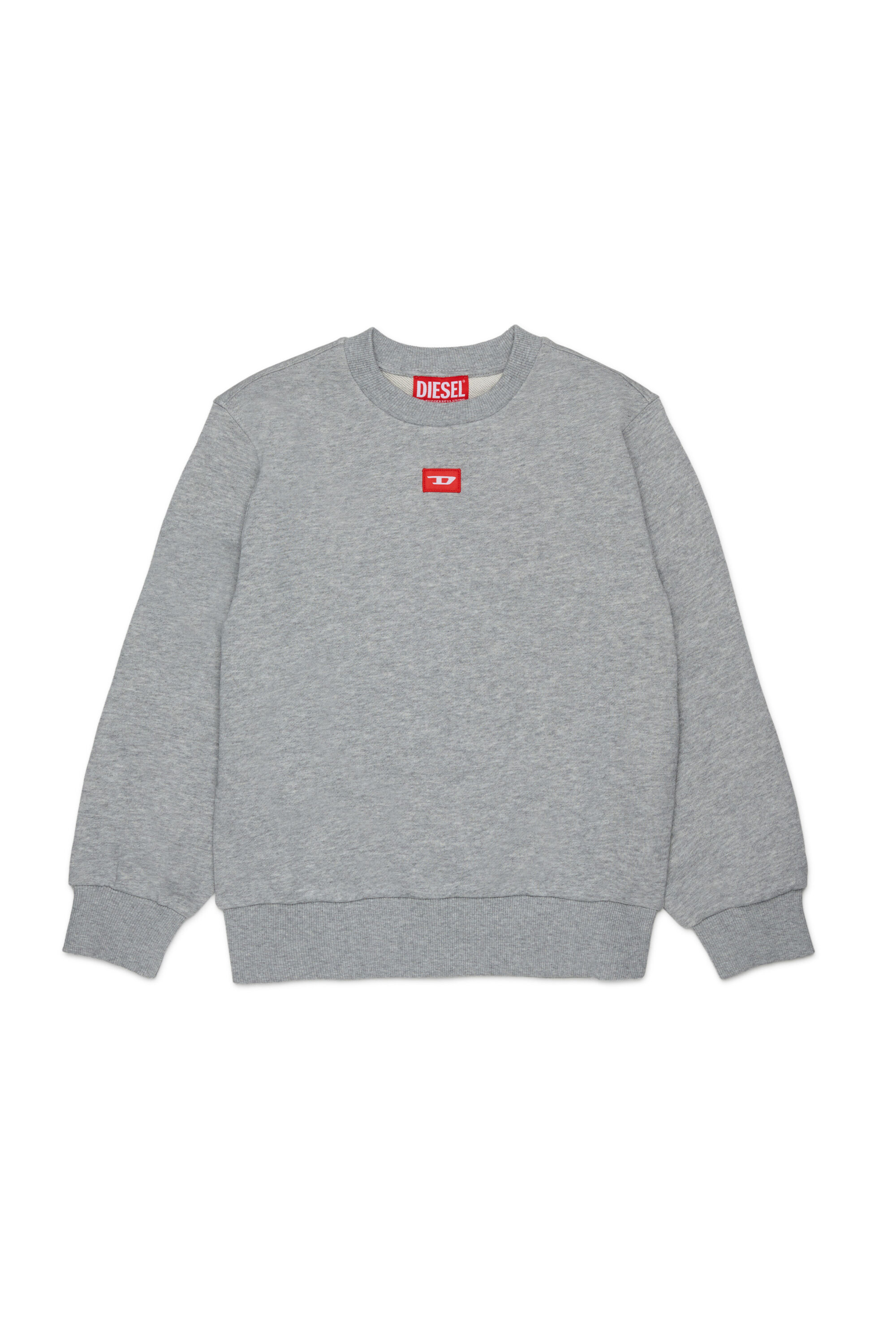 Diesel - SXGIN OVER, Unisex Sweatshirt mit kleinem Logo-Aufn&auml;her in Grau - 1