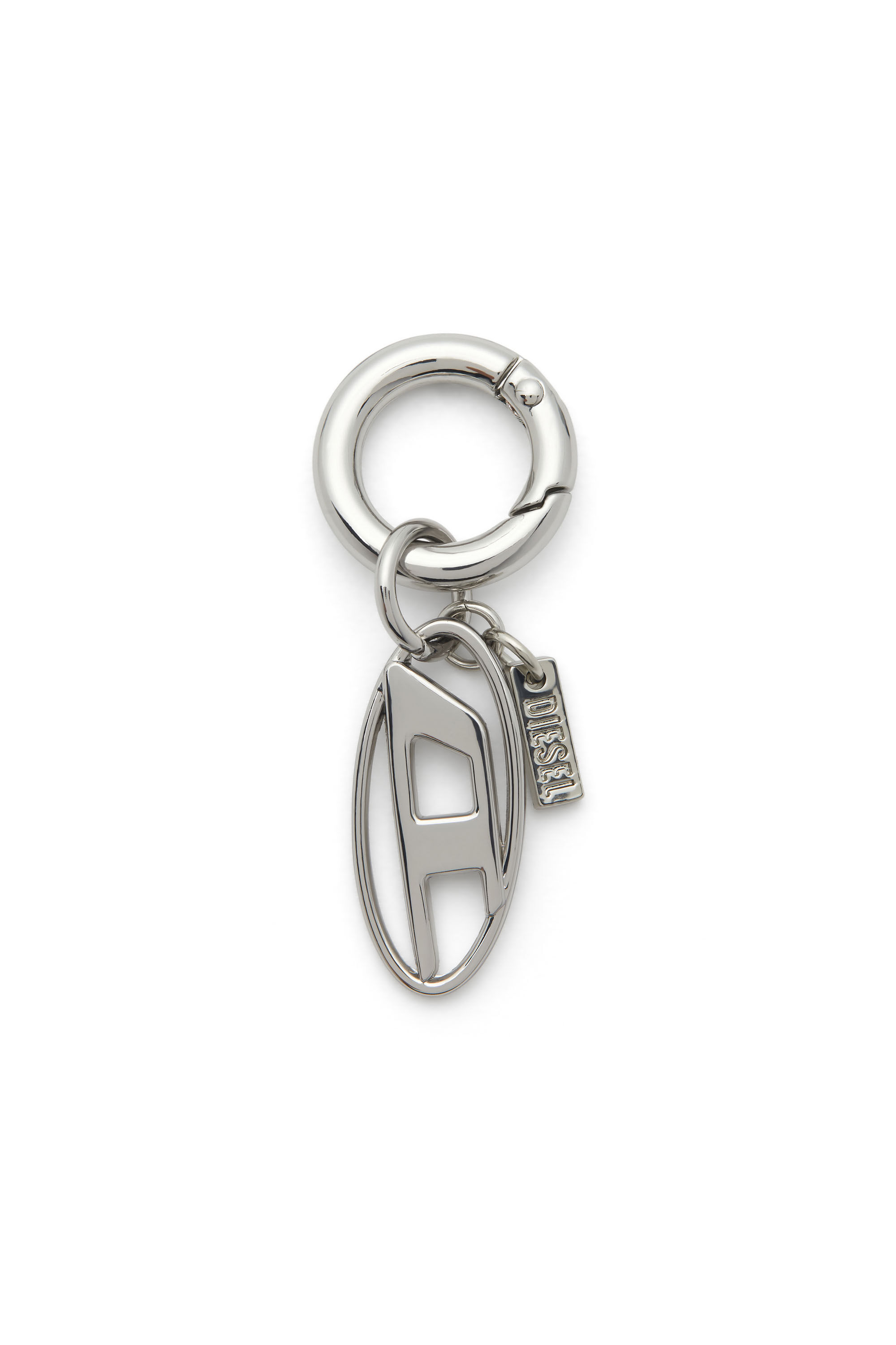 Diesel - CHARM-OVAL D, Unisex Metallschlüsselanhänger mit ovalem D-Anhänger in Silber - 1