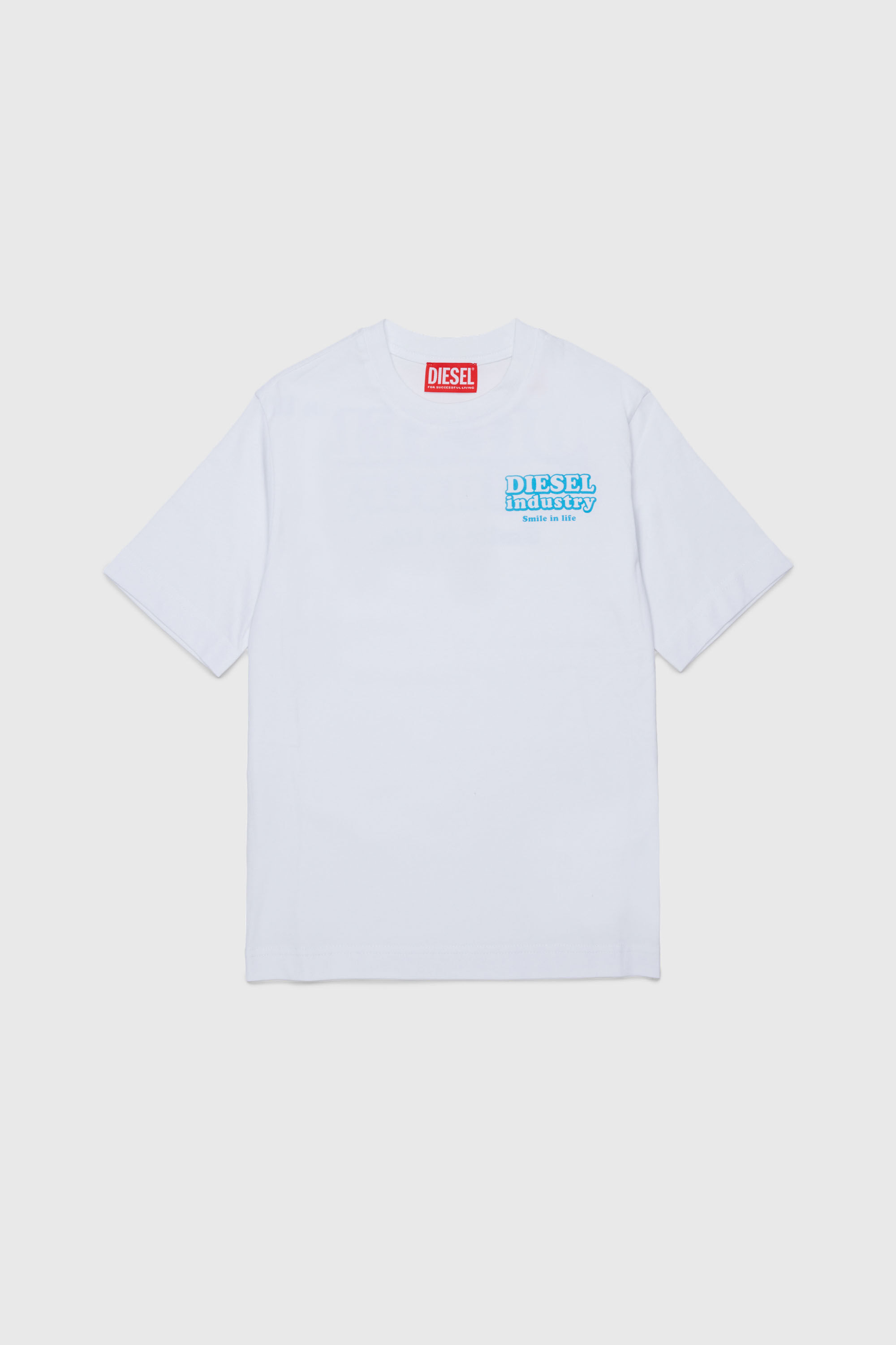 Diesel - TLODIM OVER, Herren T-shirt mit Diesel Industry Print in Wei&szlig; - 1