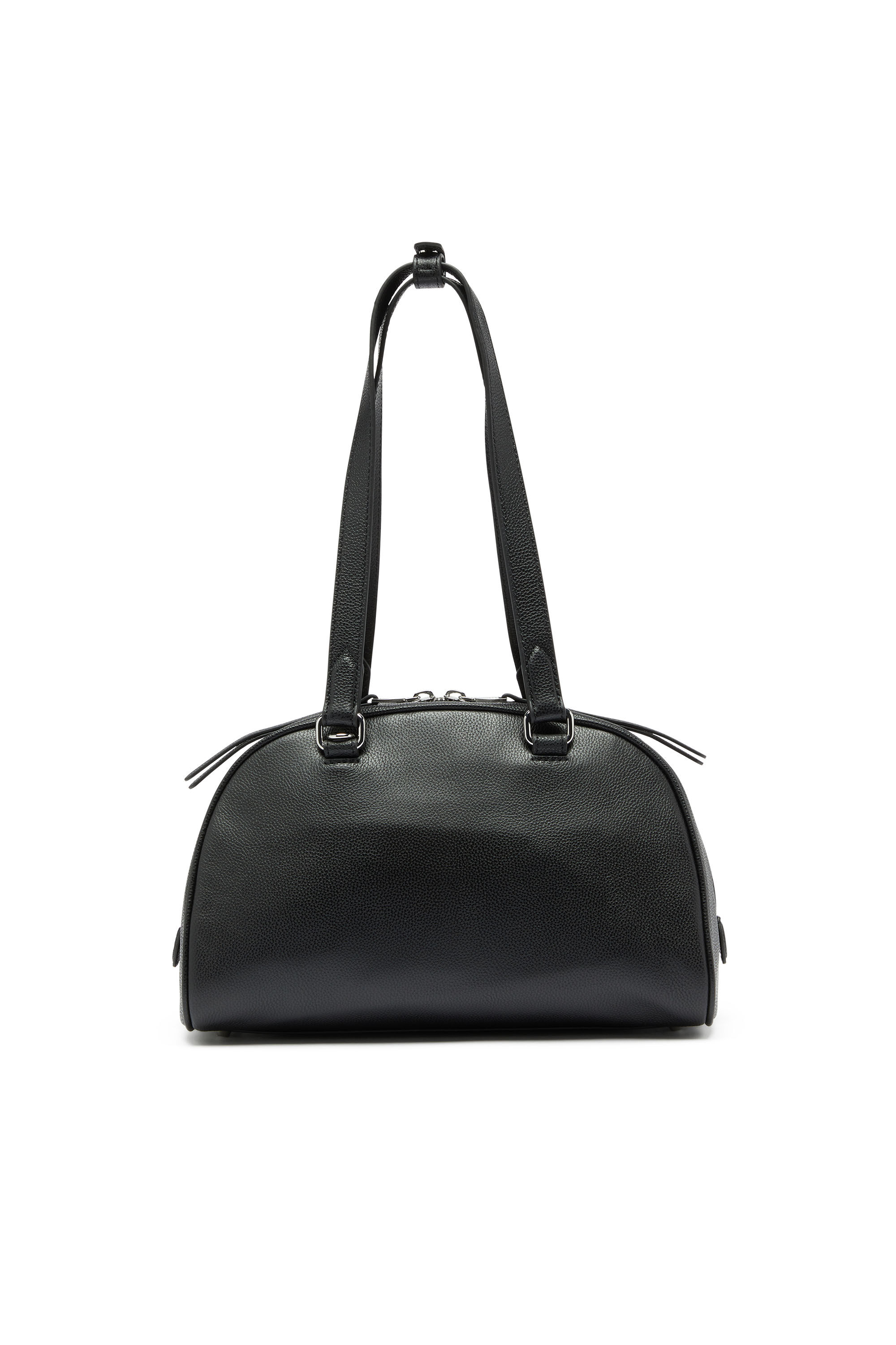 Diesel - 1DR DOME SHOULDER, Unisex 1DR Dome - Boston Bag aus Leder mit gepr&auml;gtem Logo in Schwarz - 3