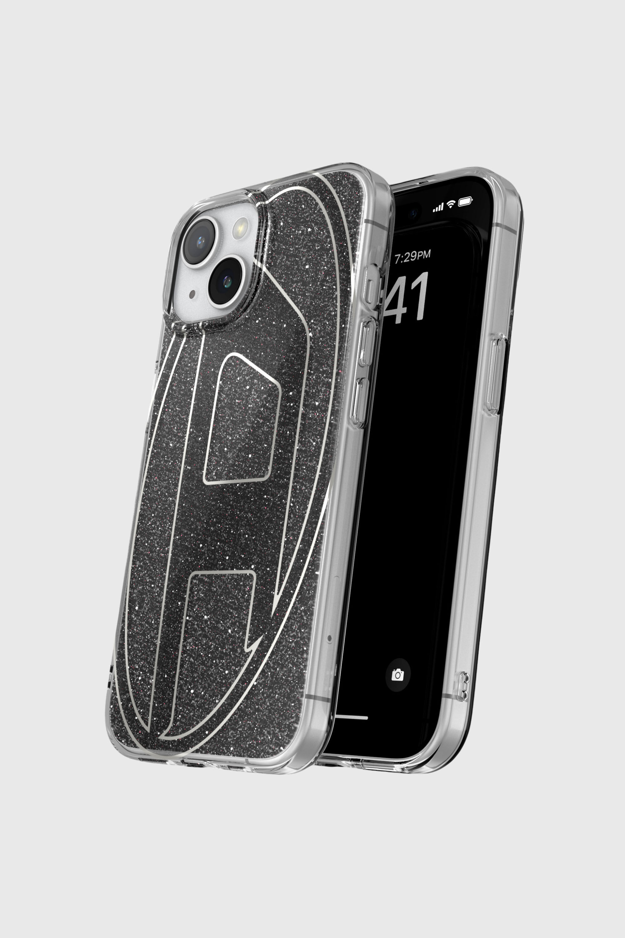 Diesel - 60023 AOP CASE, Unisex Glitter Case f&uuml;r iP 15 in Schwarz - 4
