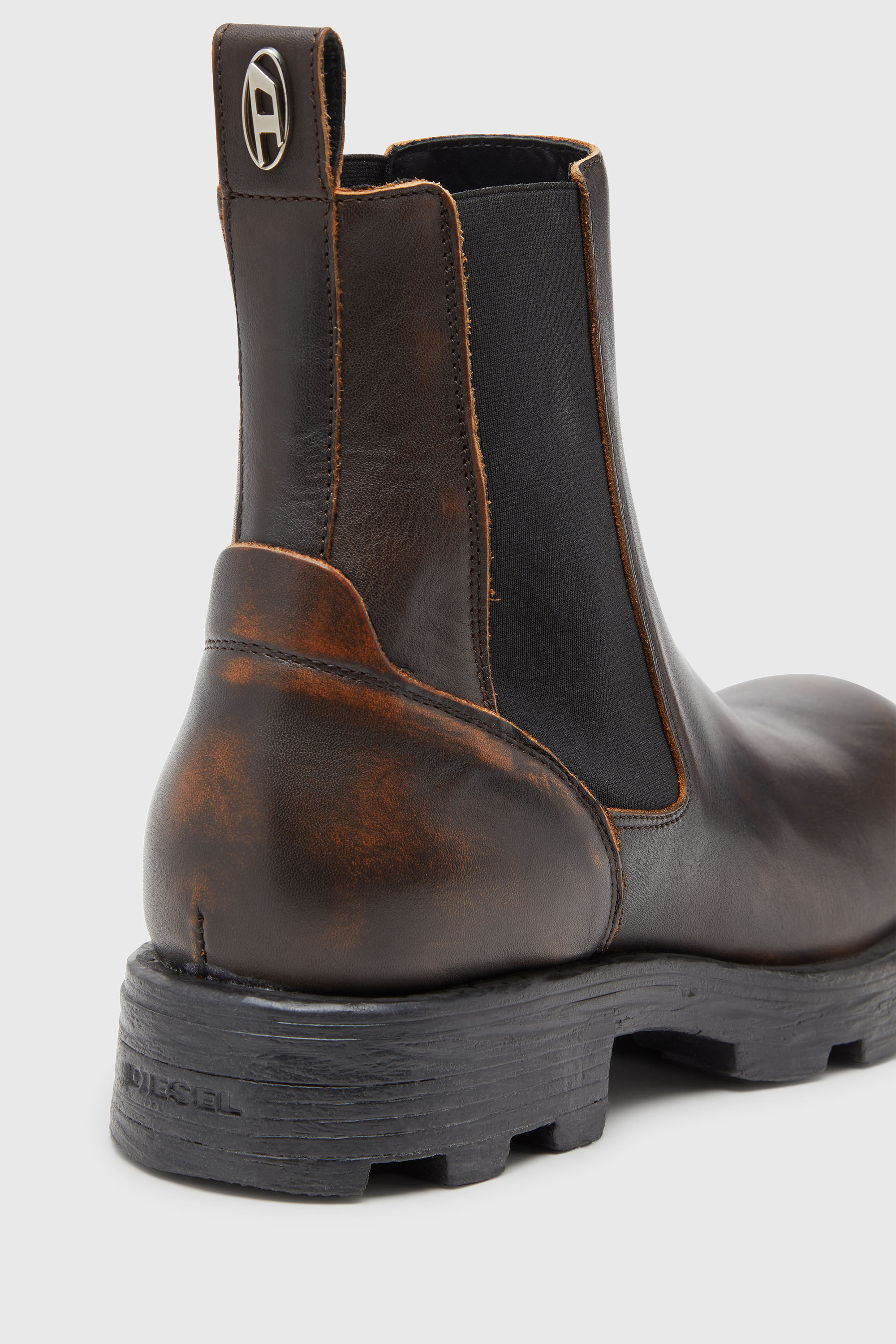 Diesel - D-HAMMER CH, Herren D-Hammer-Chelsea-Stiefel aus geb&uuml;rstetem Leder in Braun - 6