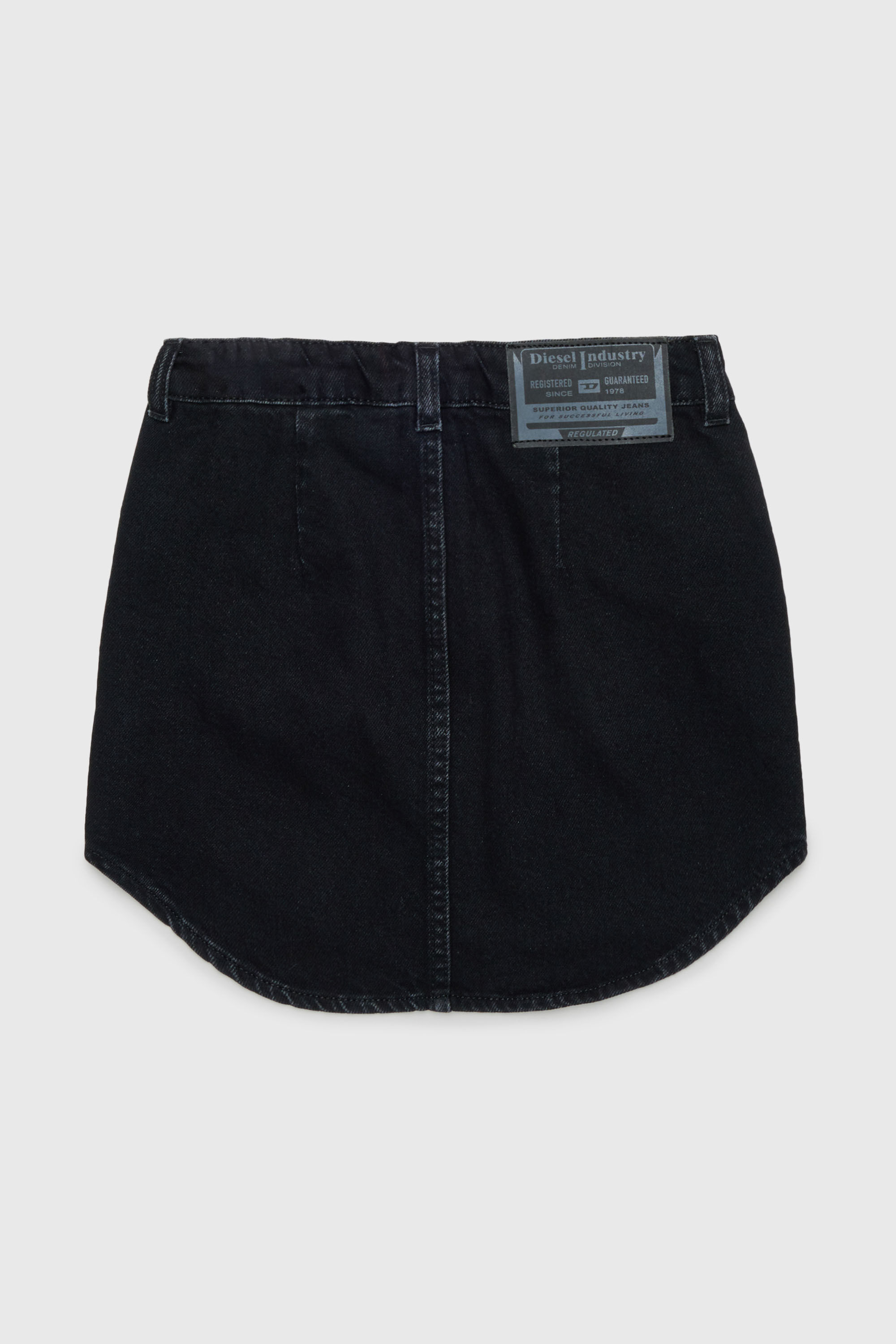 Diesel - GEARD, Damen Denim-Minirock mit abgerundetem Saum in Schwarz/Dunkelgrau - 2