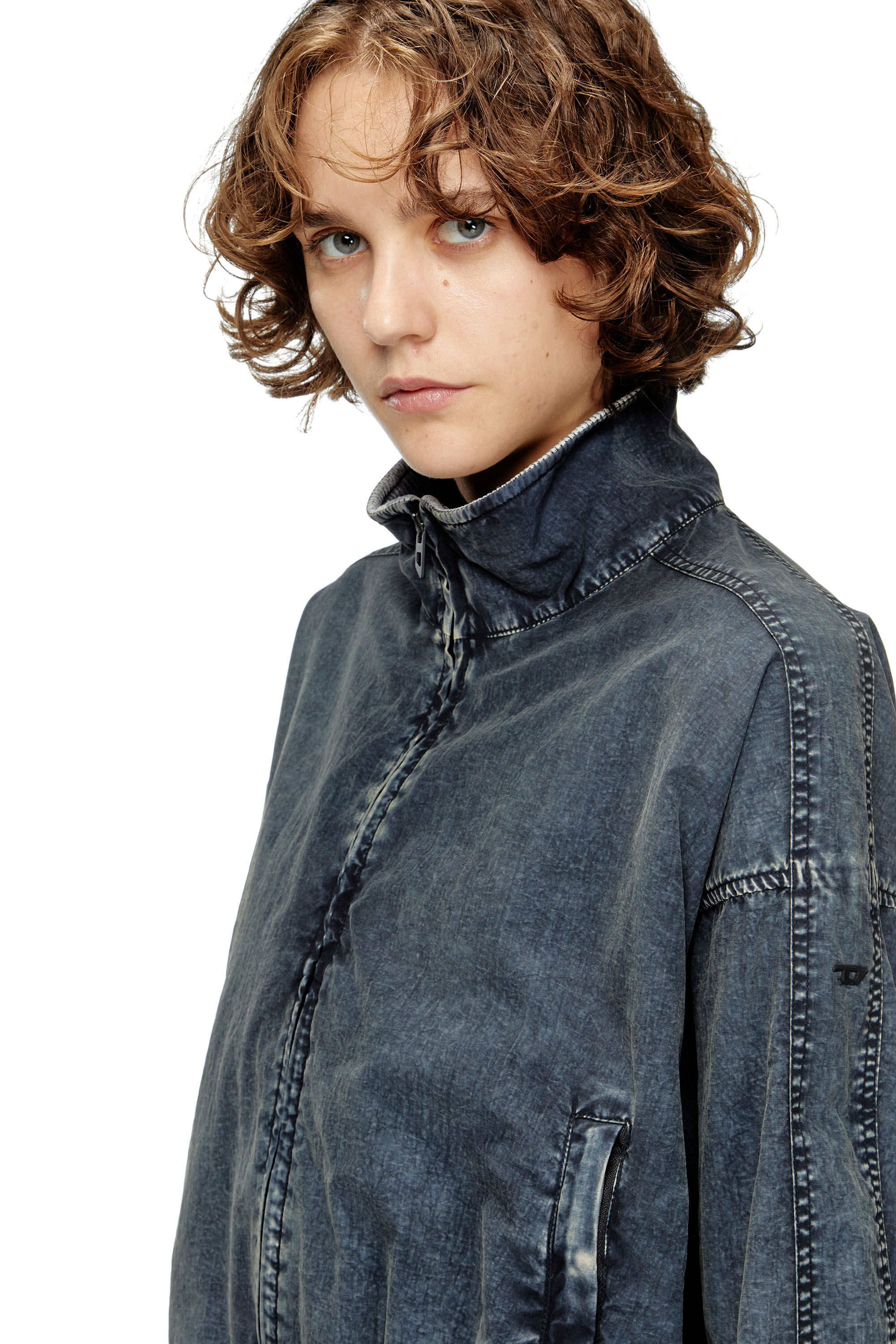 Diesel - G-LEAM-R1, Damen Verkürzte Jacke aus recyceltem Nylon-Taslan in Dunkelblau - 5