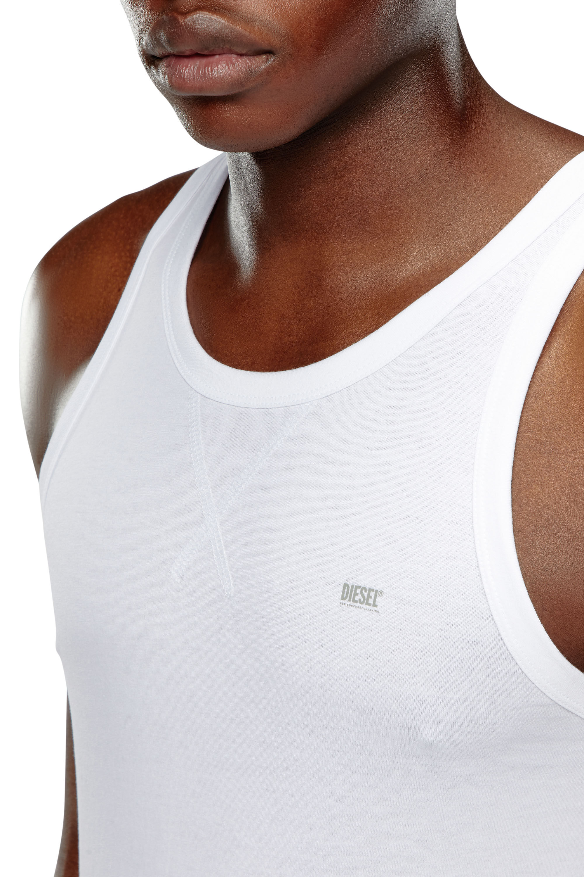 Diesel - UMTK-WALTYTWOPACK, Man Two-pack of cotton tank tops in White - Image 5