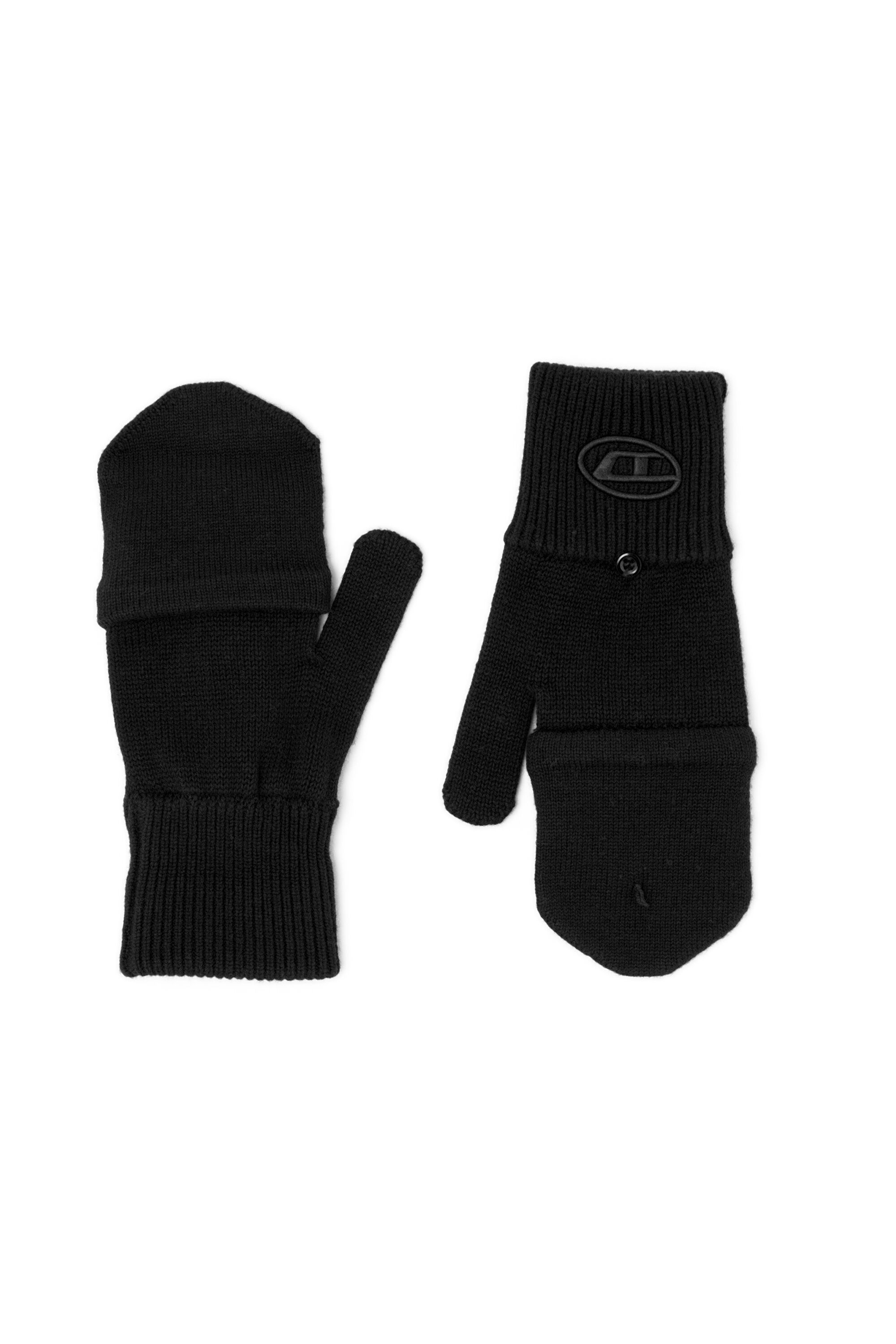Diesel - K-CODY-B, Unisex Handschuhe aus Wollmischung mit Oval-D-Logo in Schwarz - 1