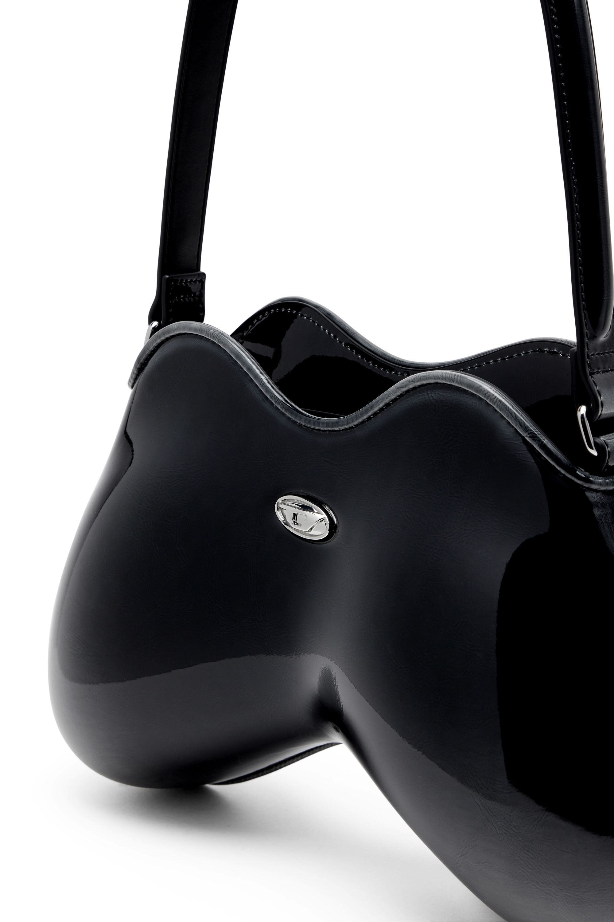Diesel - DOUBLE-D SHOULDER, Damen Double-D-Feste Schultertasche mit aus glänzendem Dégradé-PU in Schwarz - 2