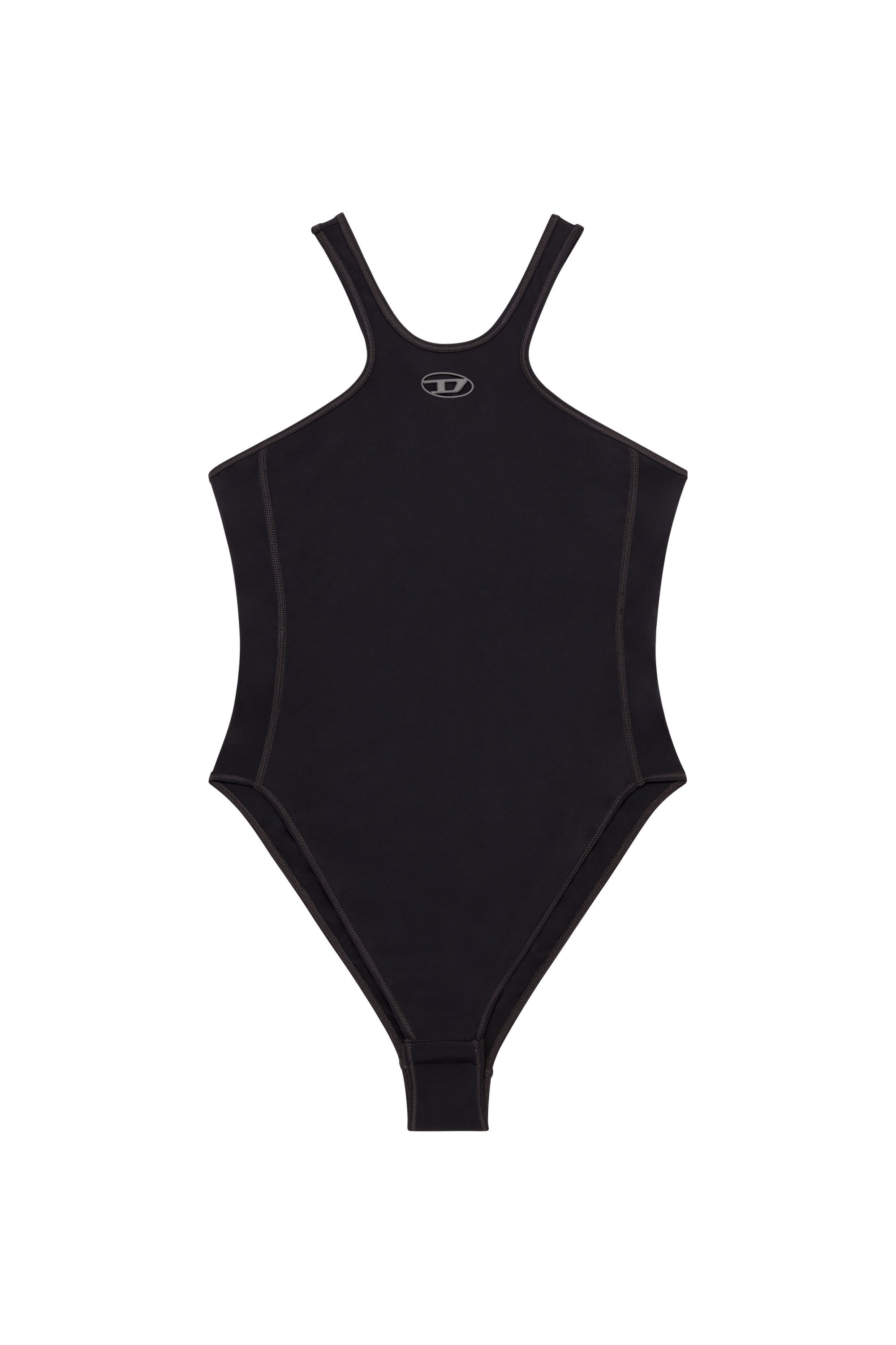 Diesel - CHRISTIE-UTLT, Damen Stretch-Bodysuit mit Oval D-Detail in Schwarz - 2