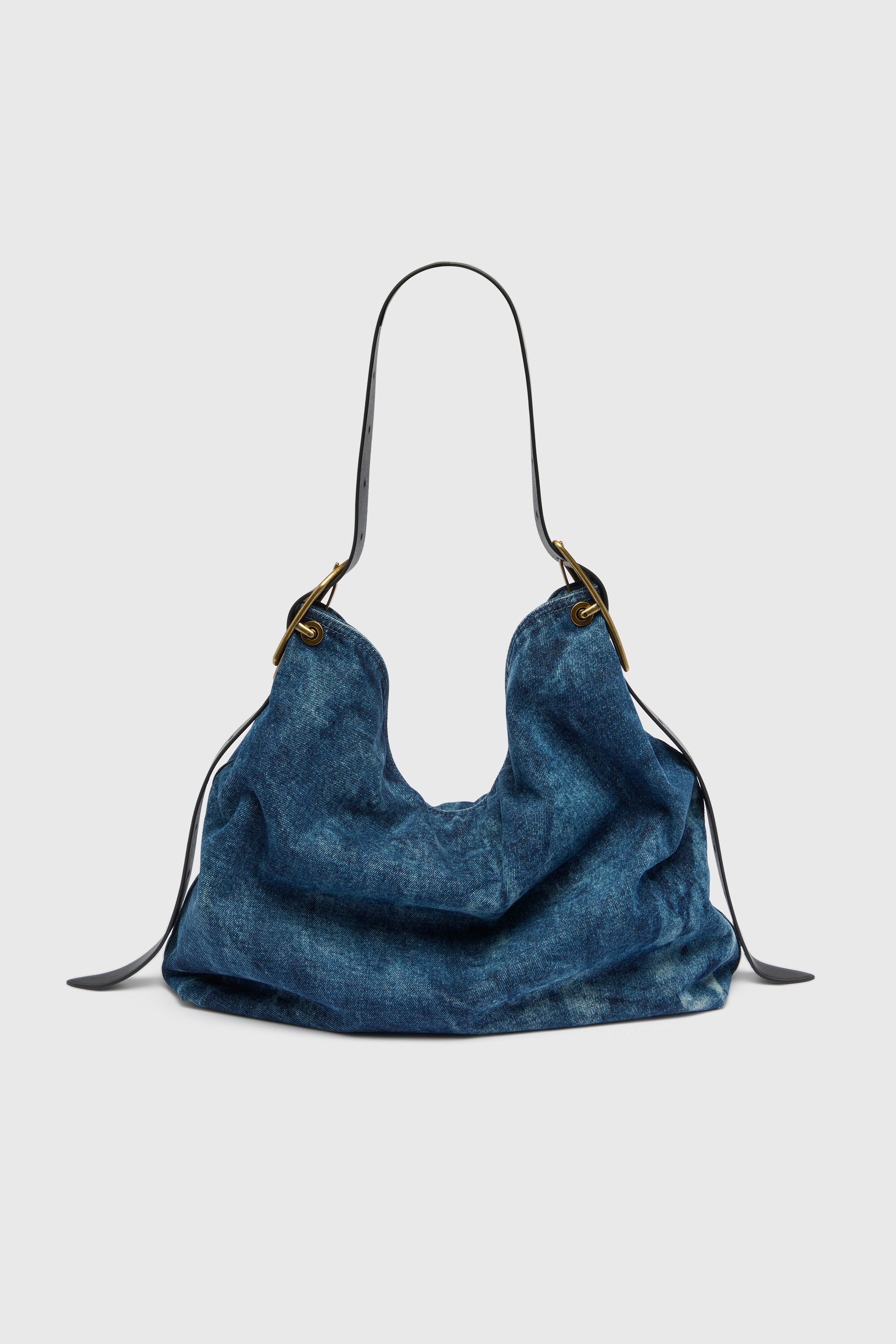 Diesel - D-LINE HOBO L, Damen D-Line-Denim Hobo-Tasche in Mittelblau - 3